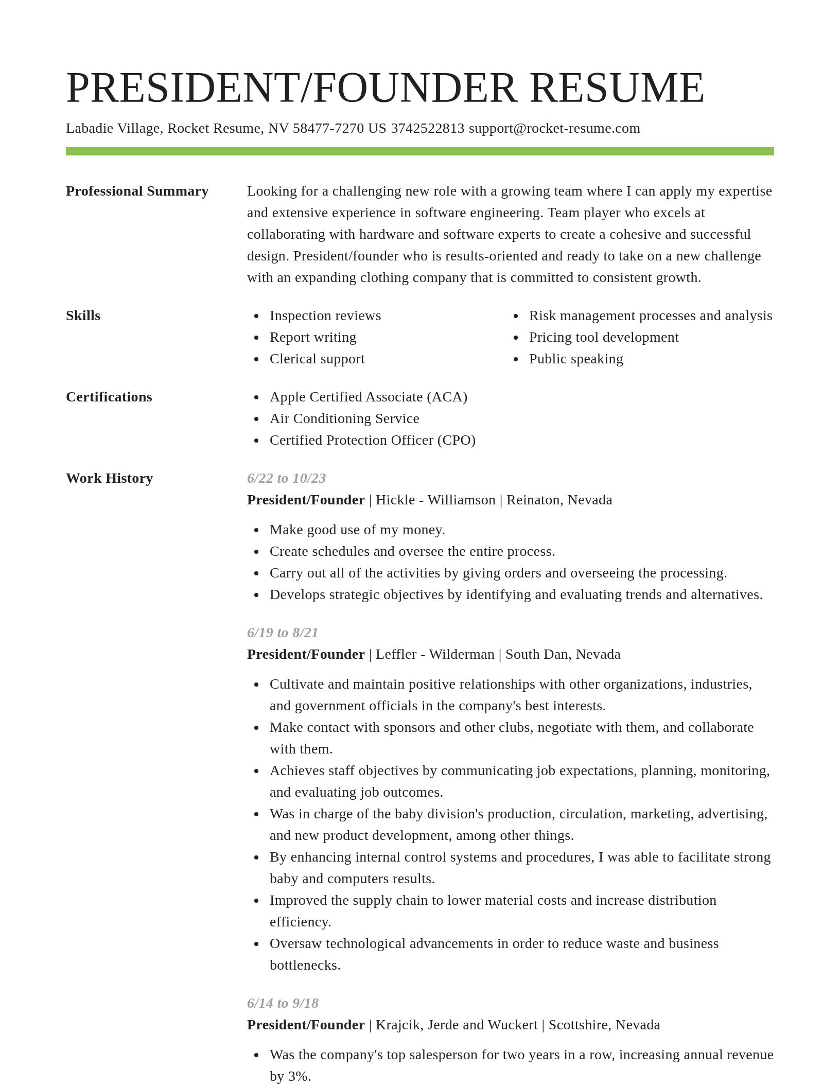 Smart resume template