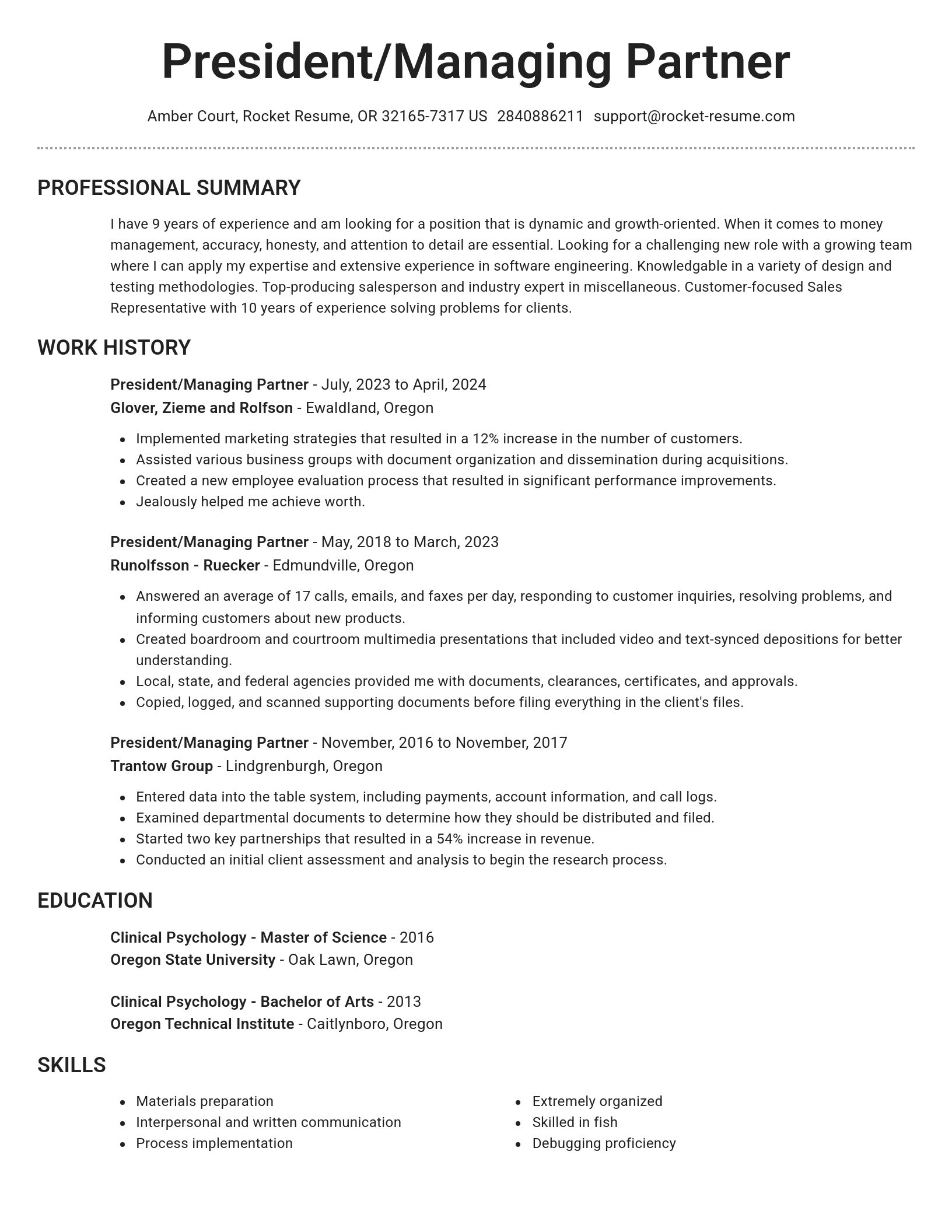 Brilliant resume template