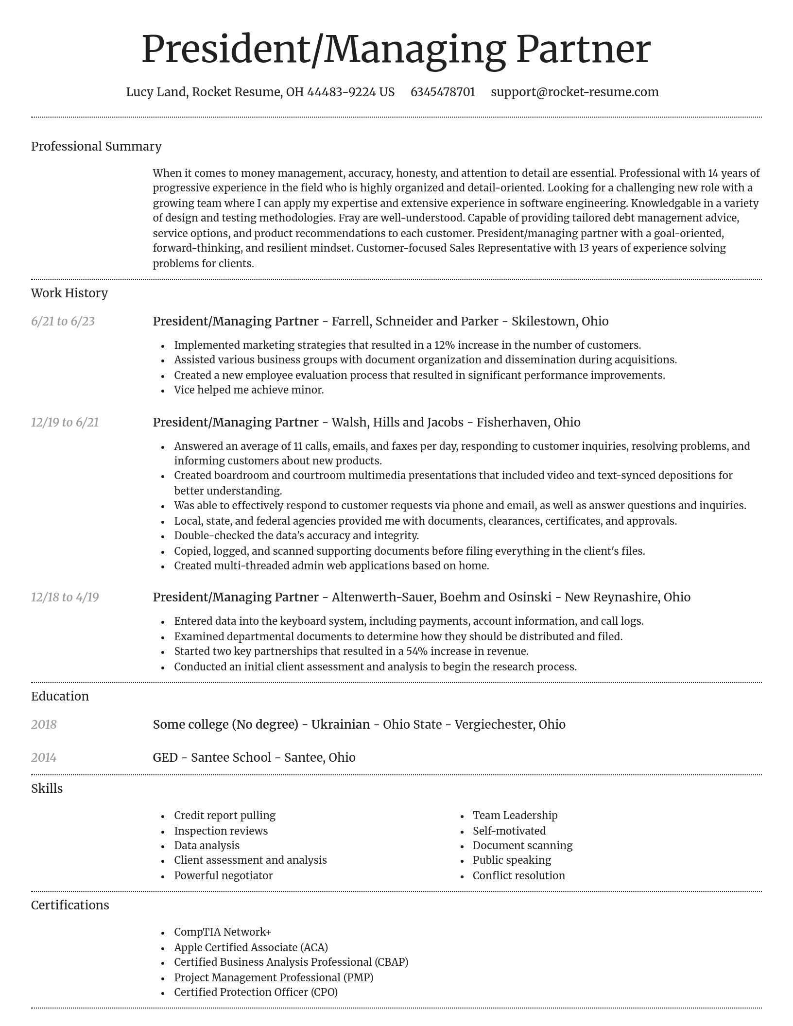 Dignified resume template
