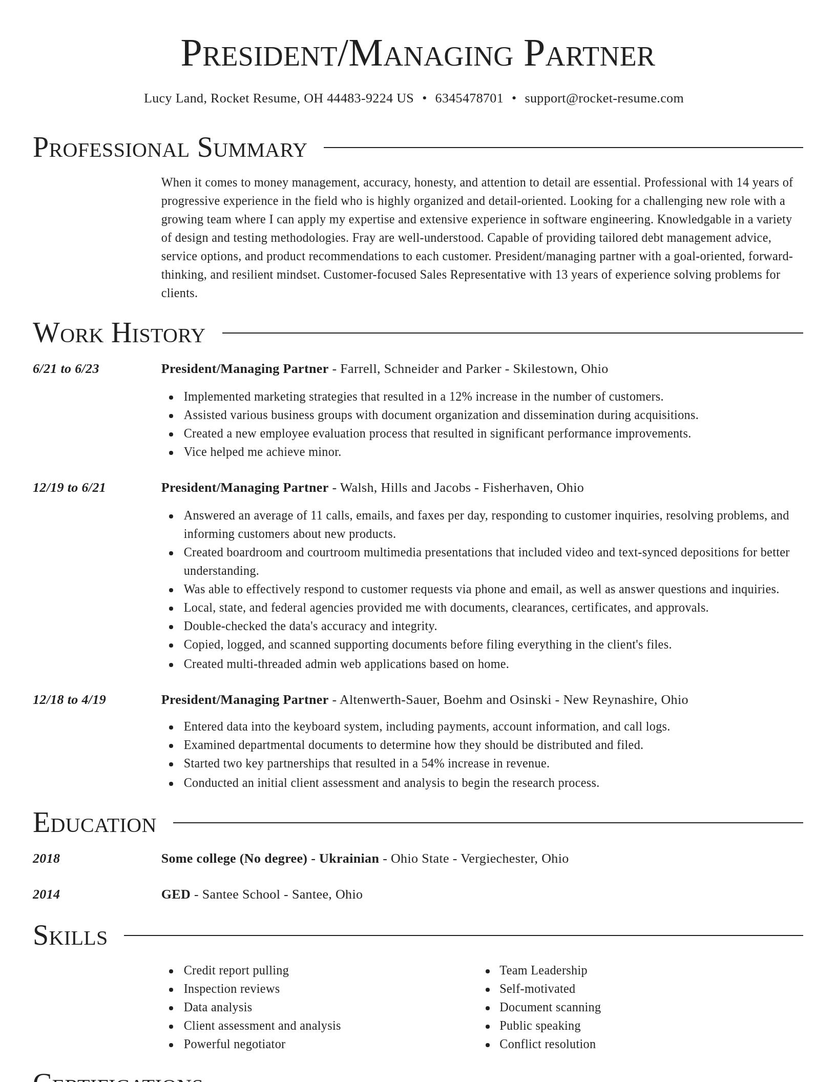 Director resume template