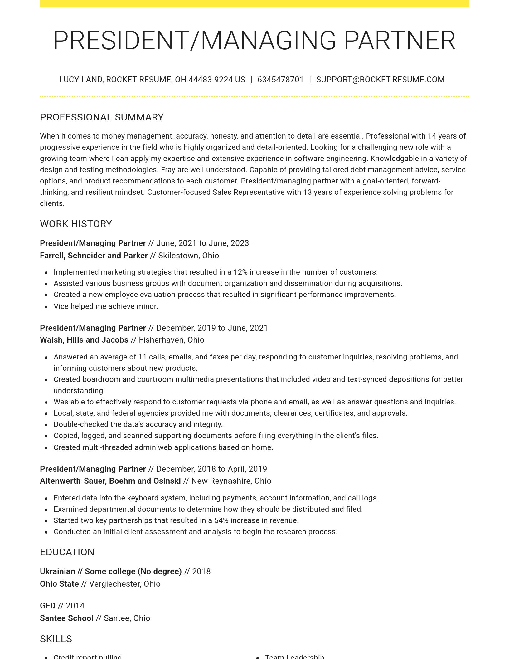 Grand resume template