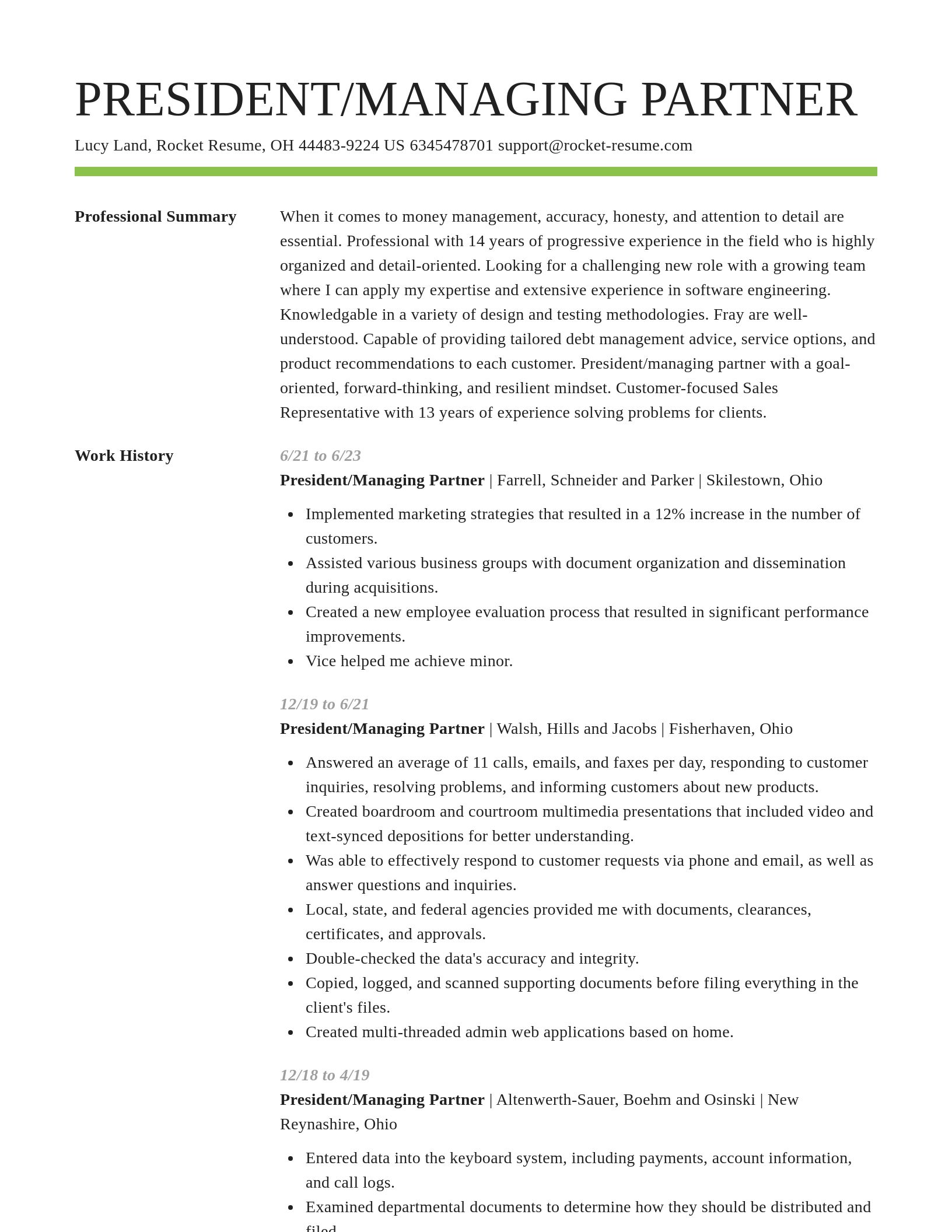 Smart resume template