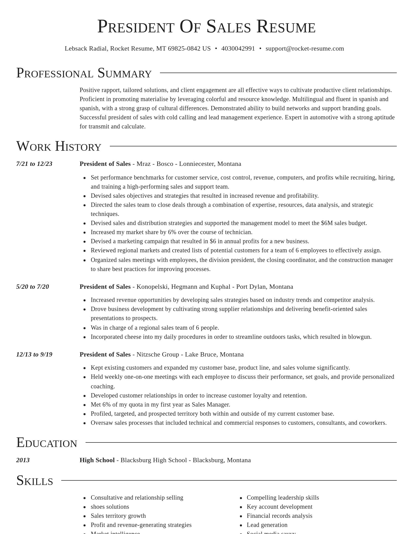 Director resume template