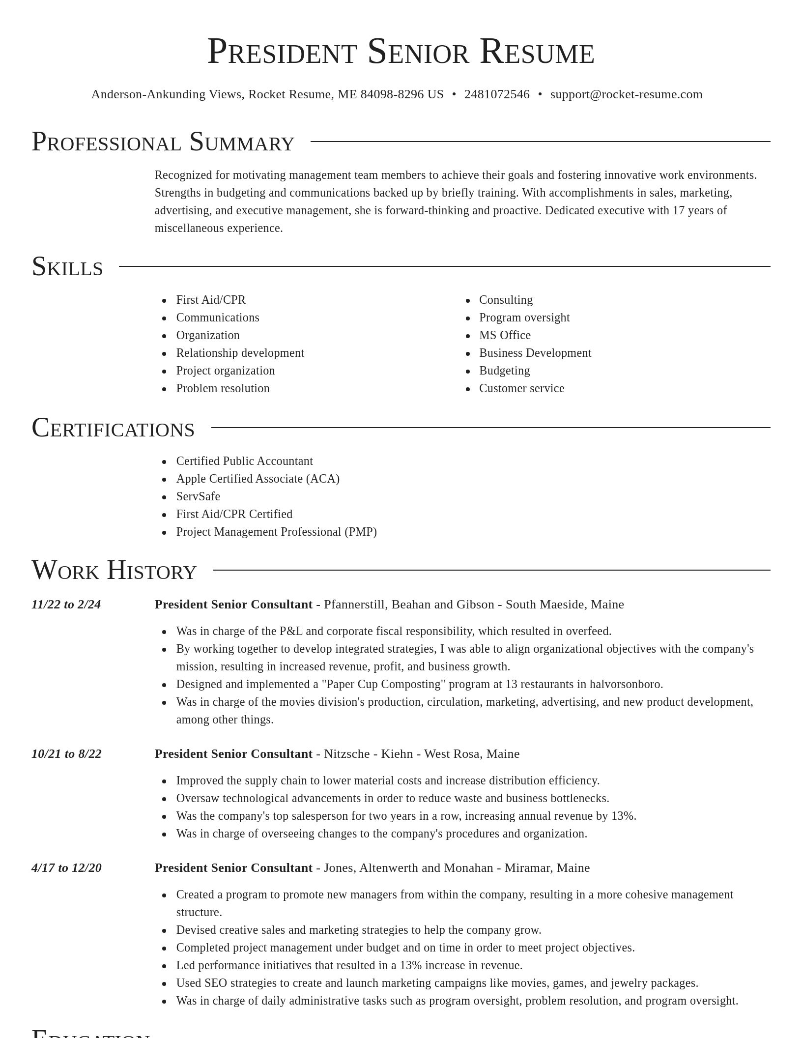 Director resume template