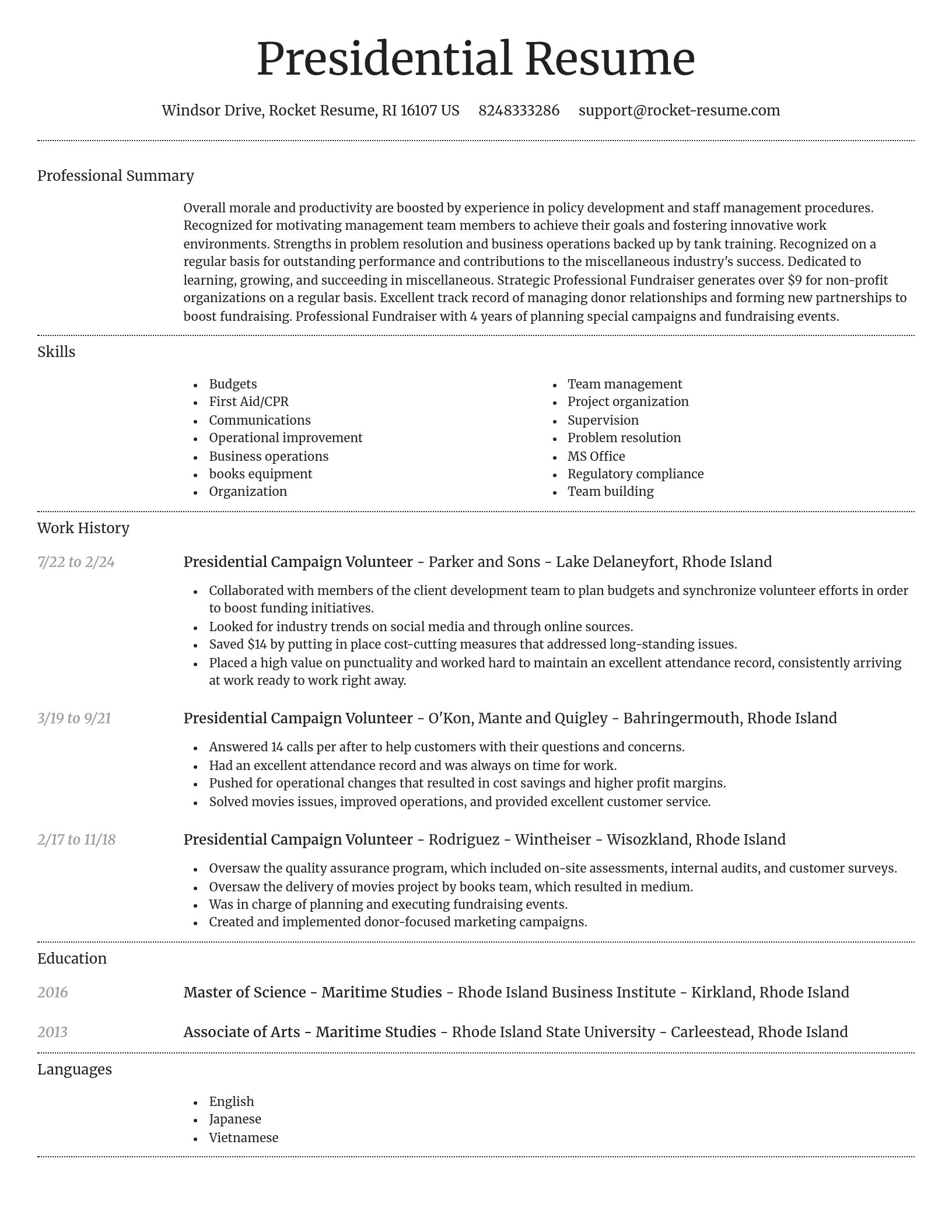 Dignified resume template