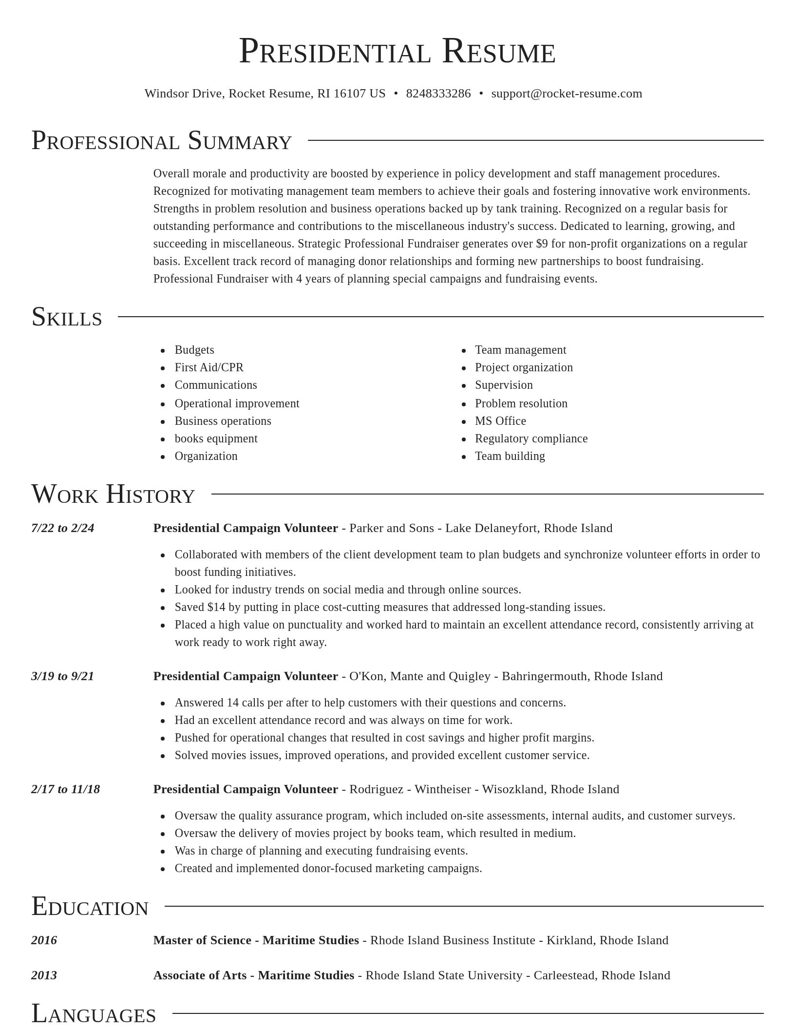 Director resume template