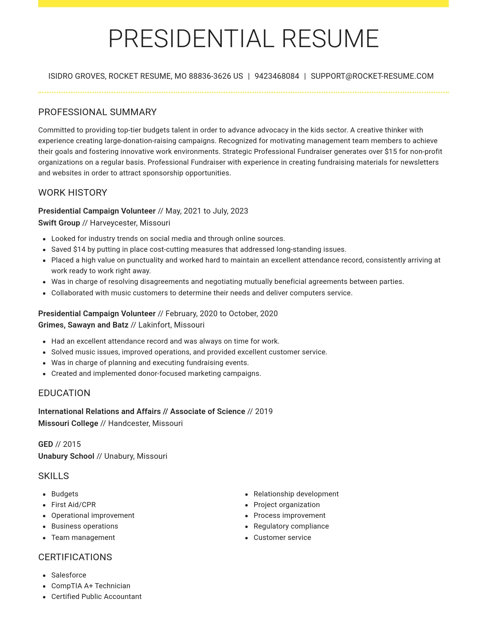 Grand resume template