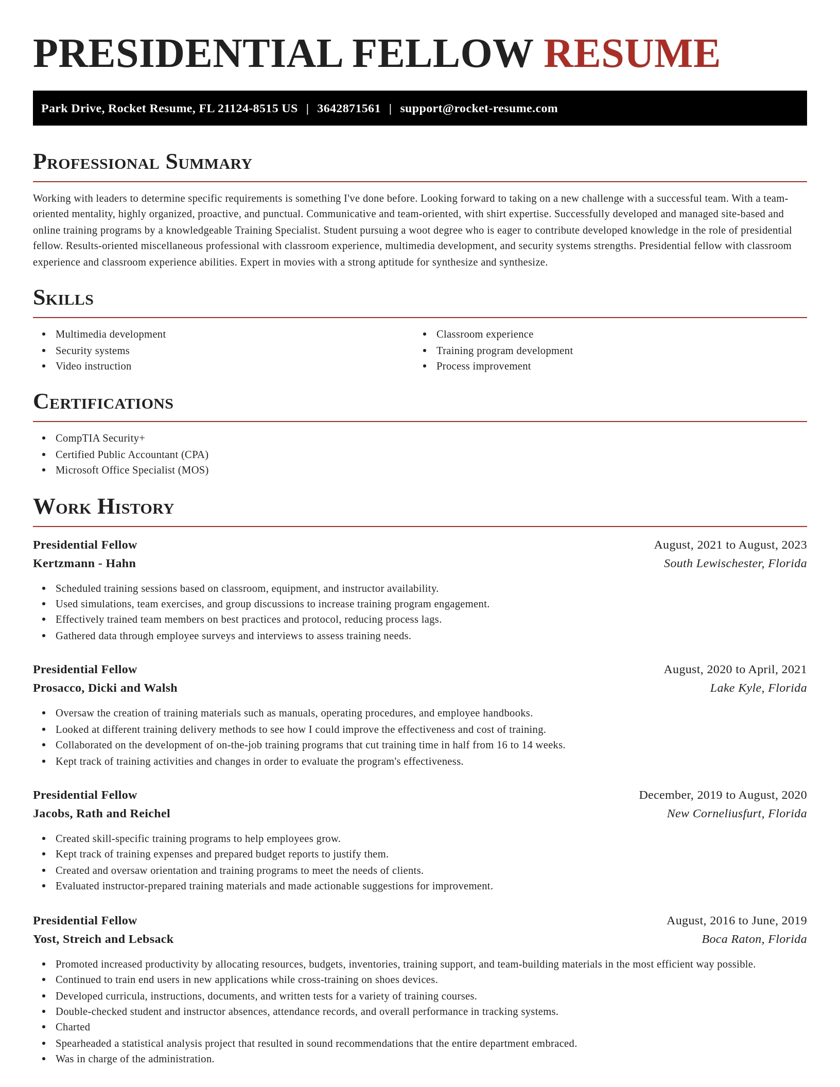 Exquisite resume template