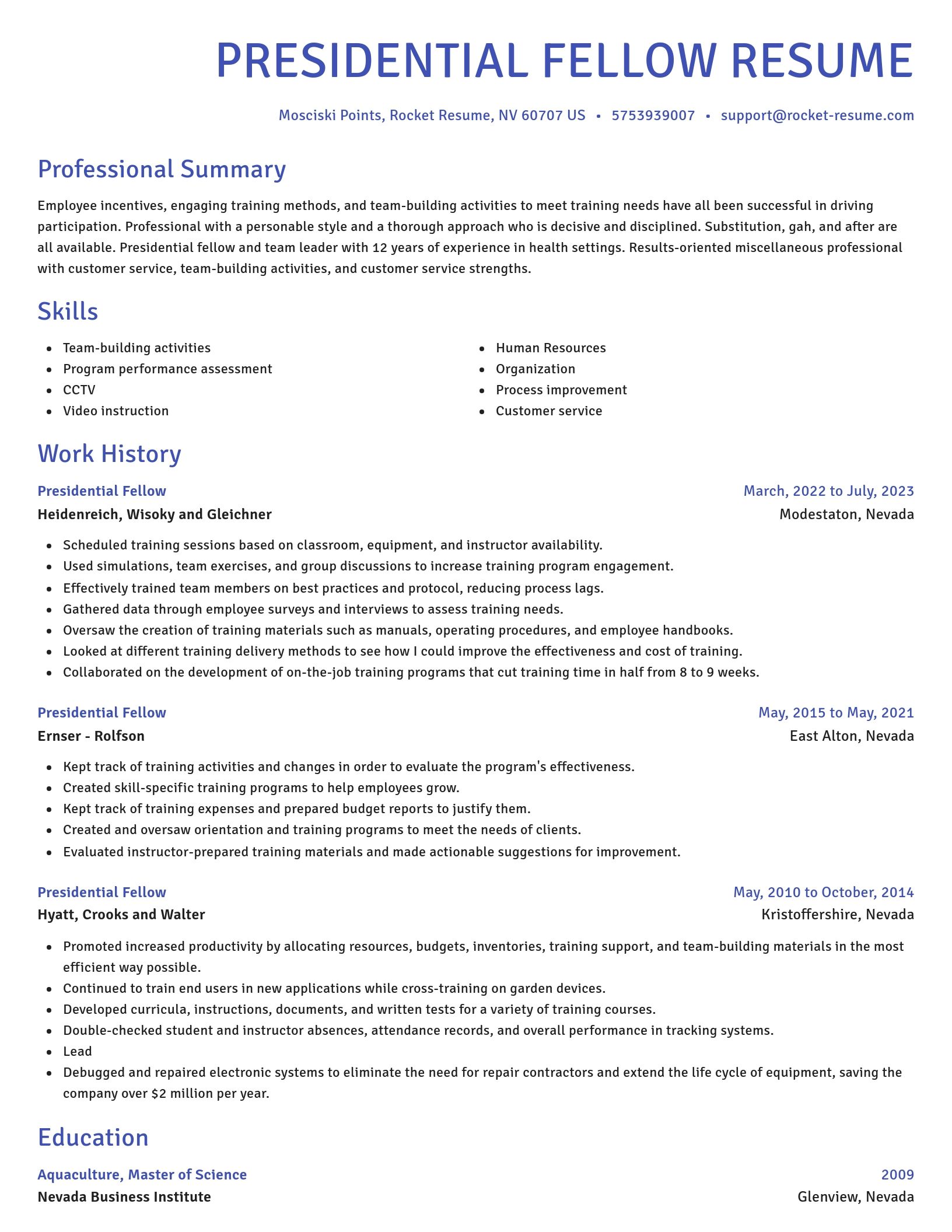 Novel resume template