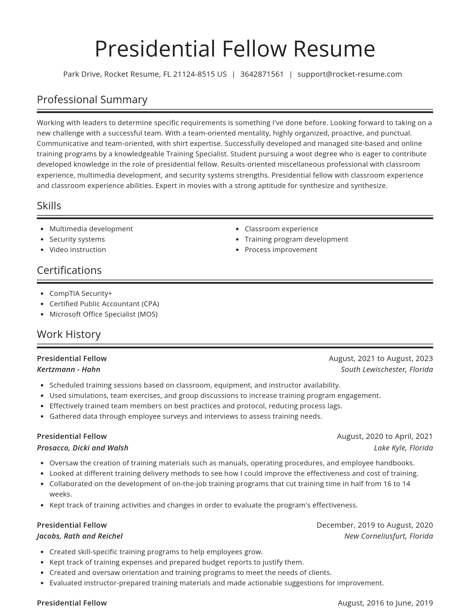 Spotlight resume template