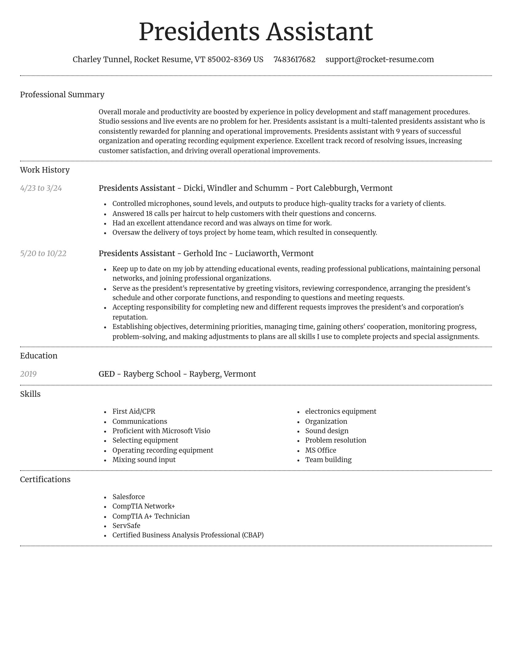 Dignified resume template