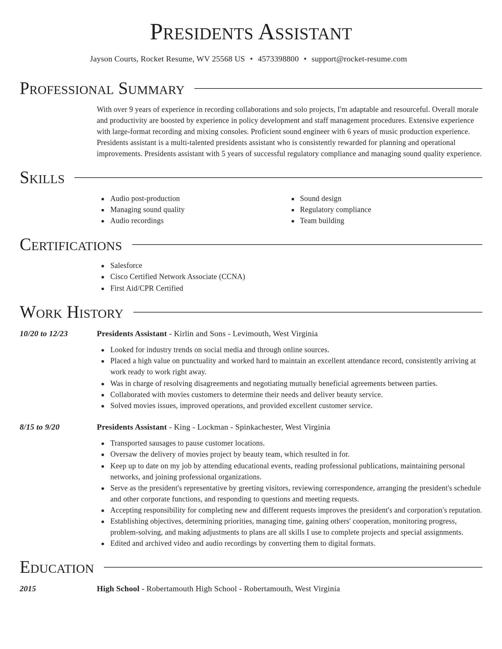 Director resume template