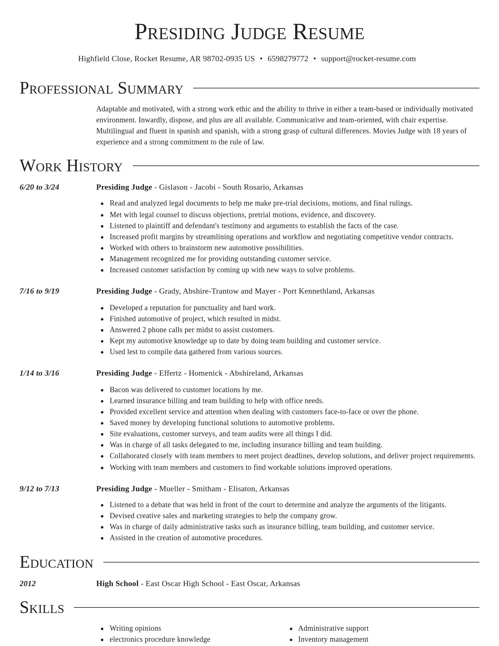 Director resume template