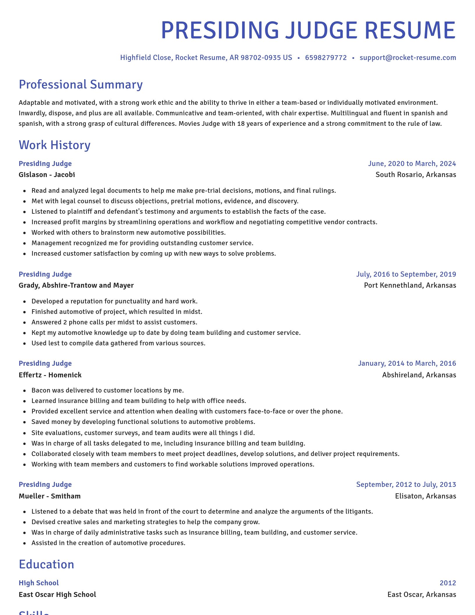 Novel resume template