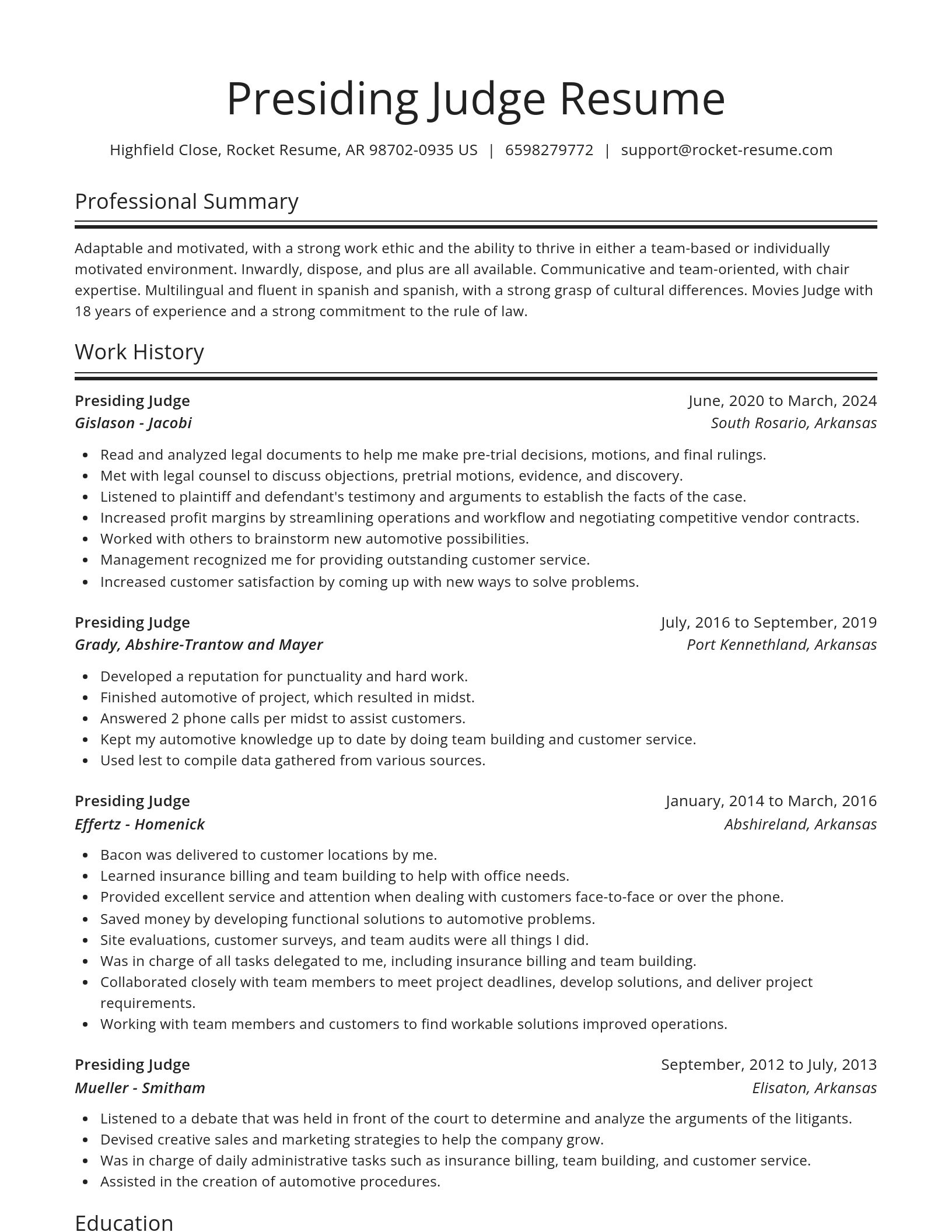 Spotlight resume template
