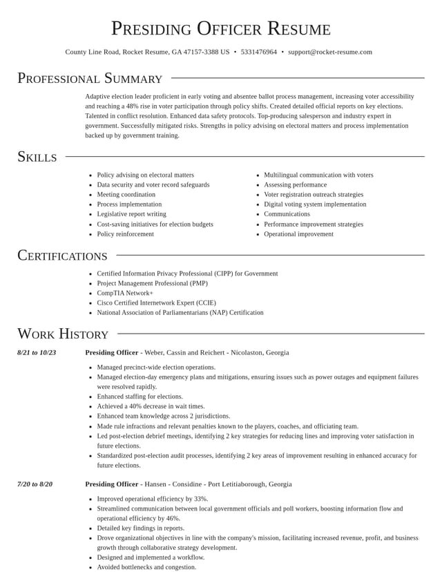 Director resume template