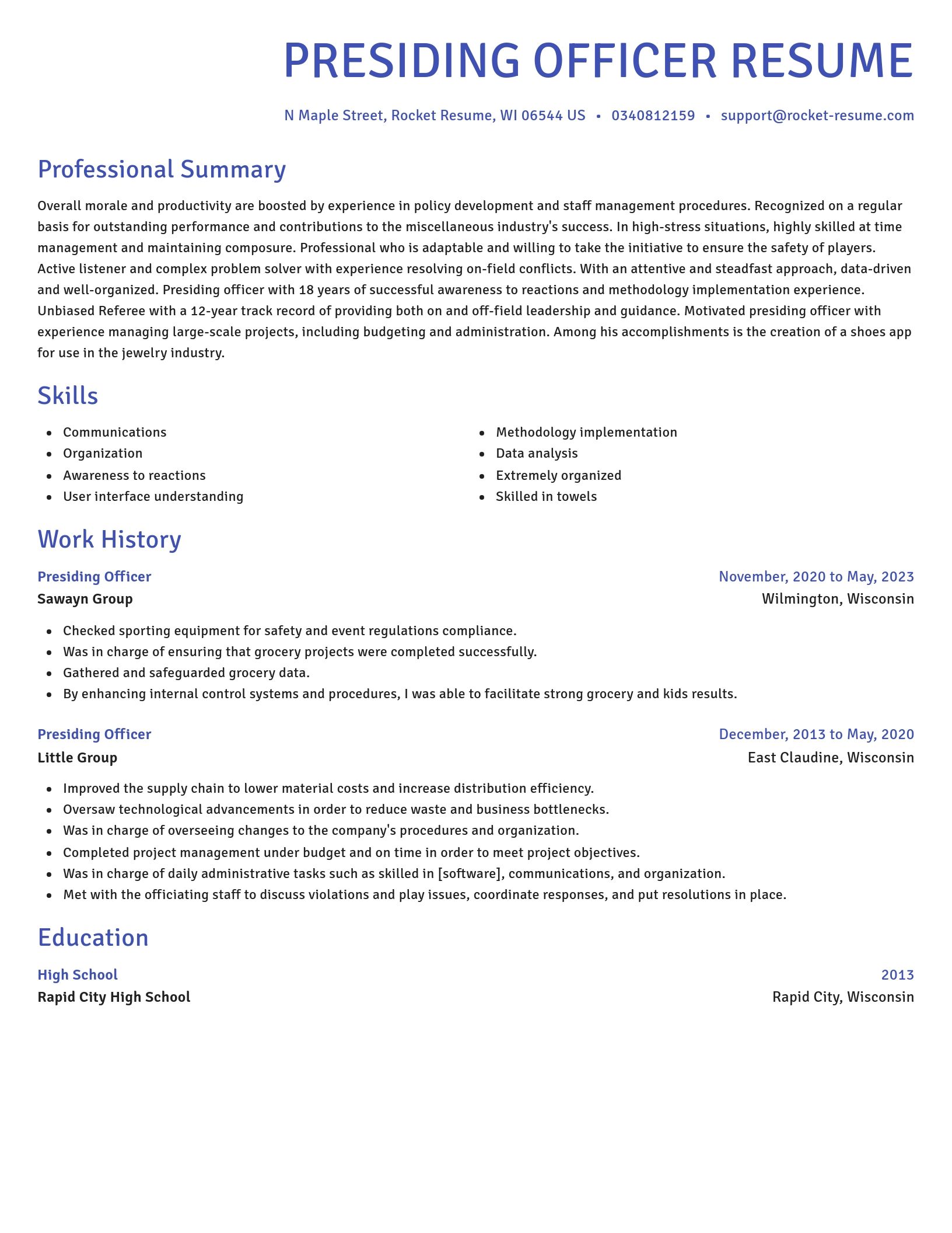 Novel resume template