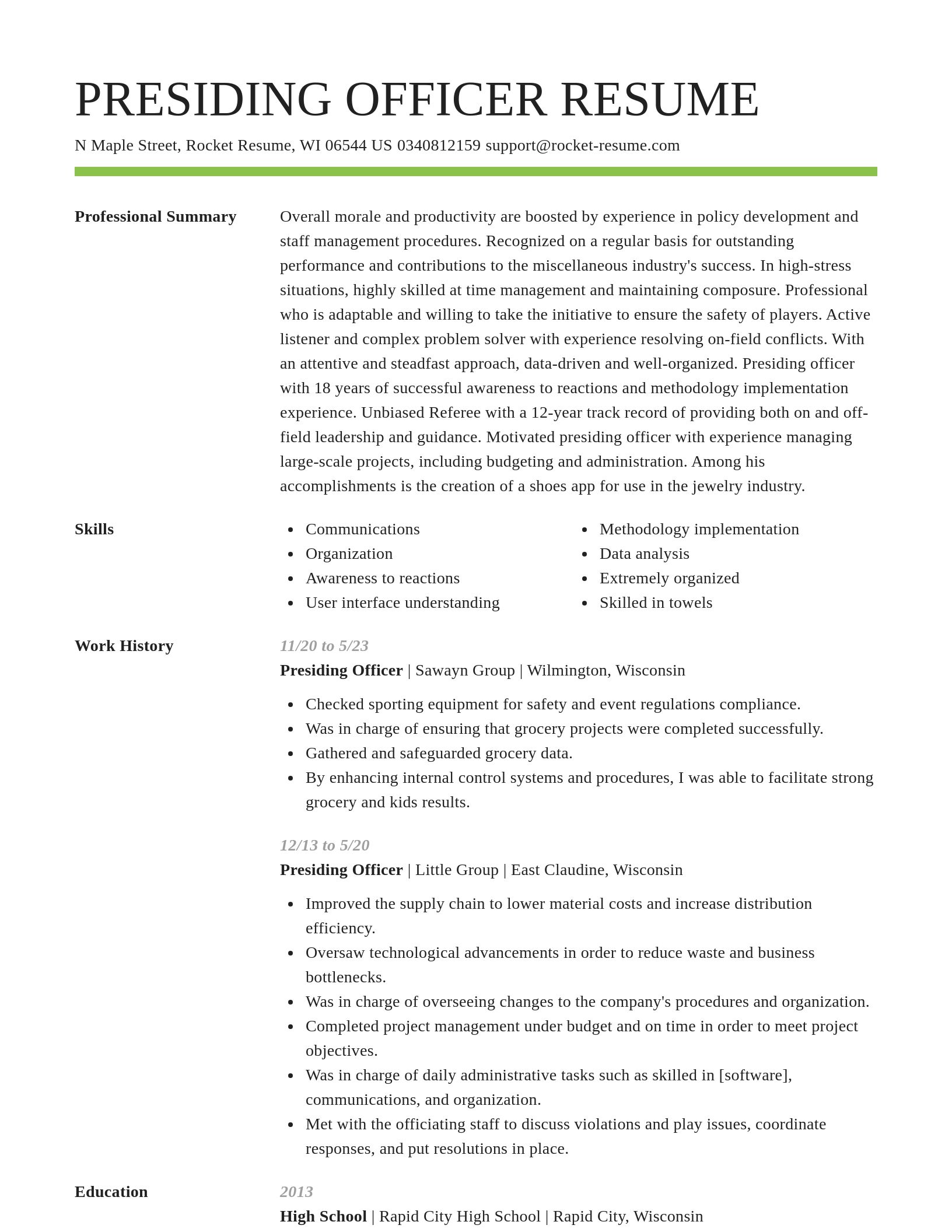 Smart resume template