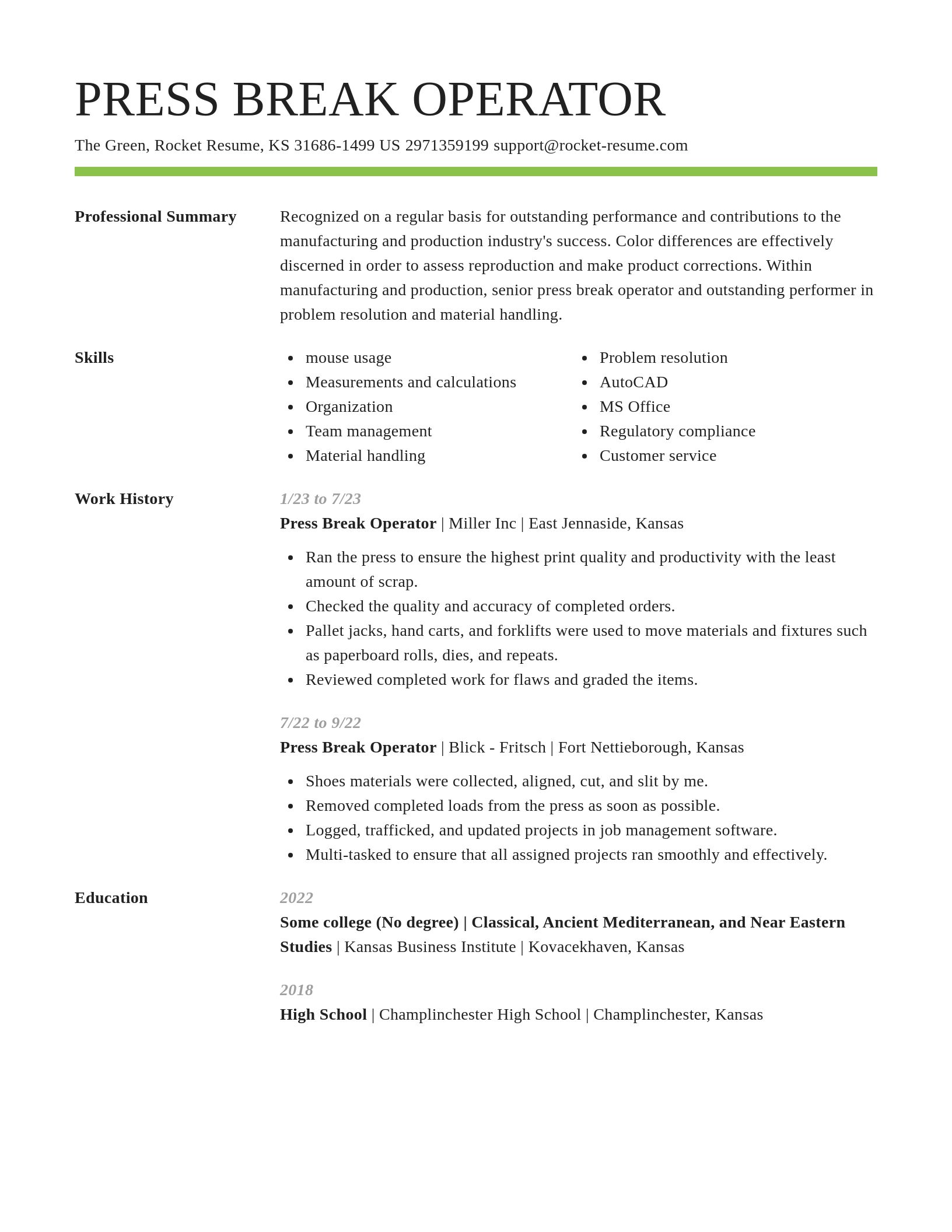 Smart resume template
