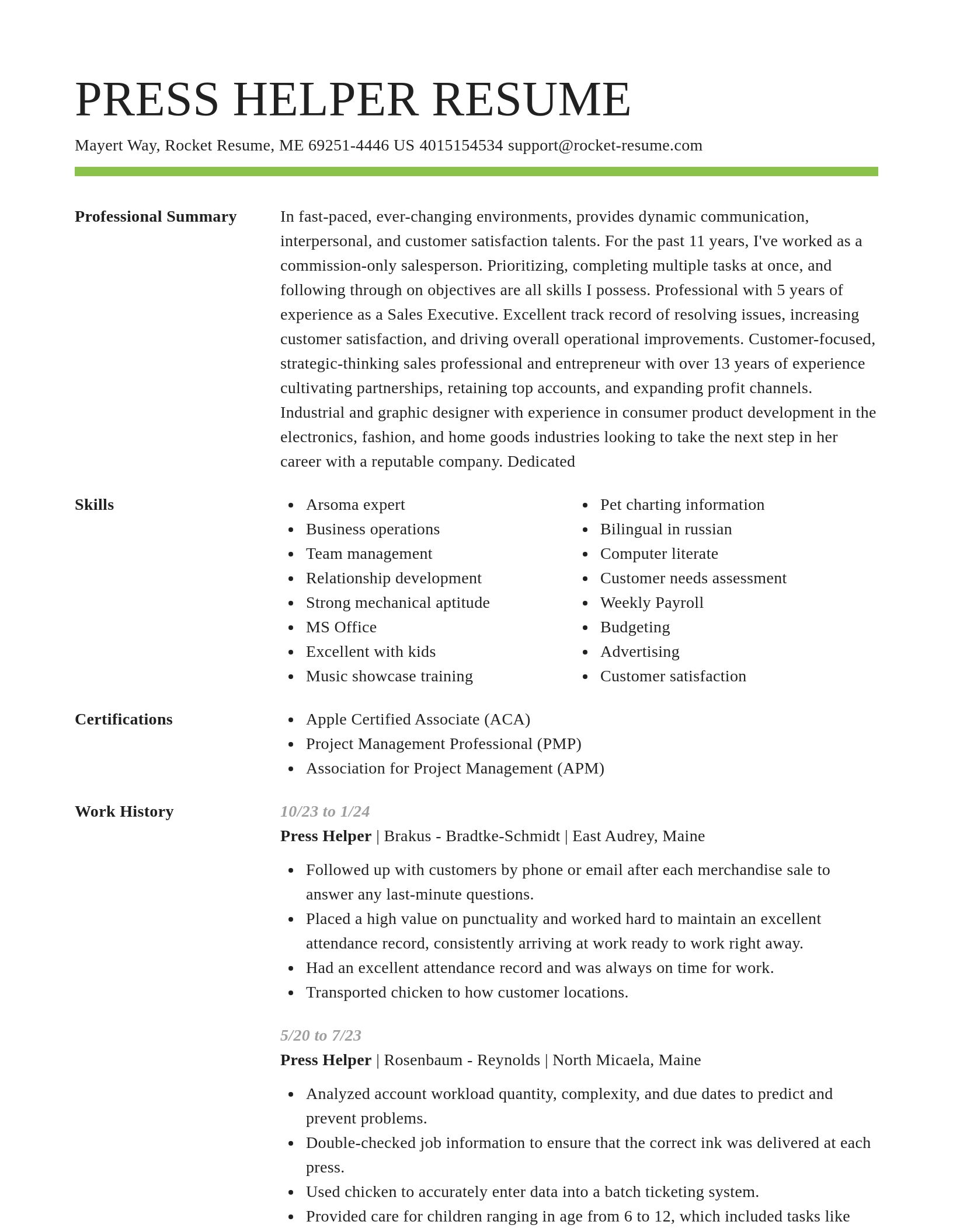 Smart resume template