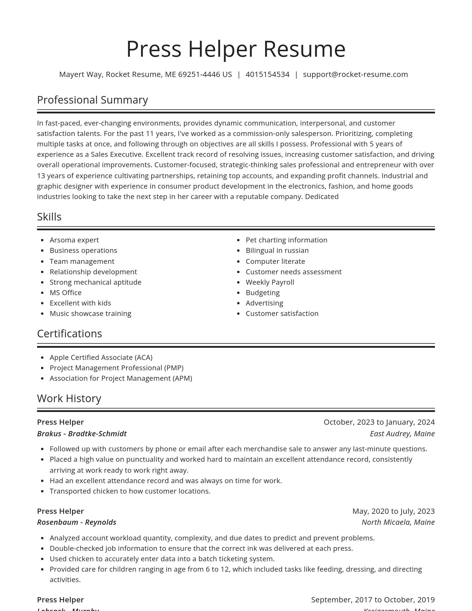Spotlight resume template