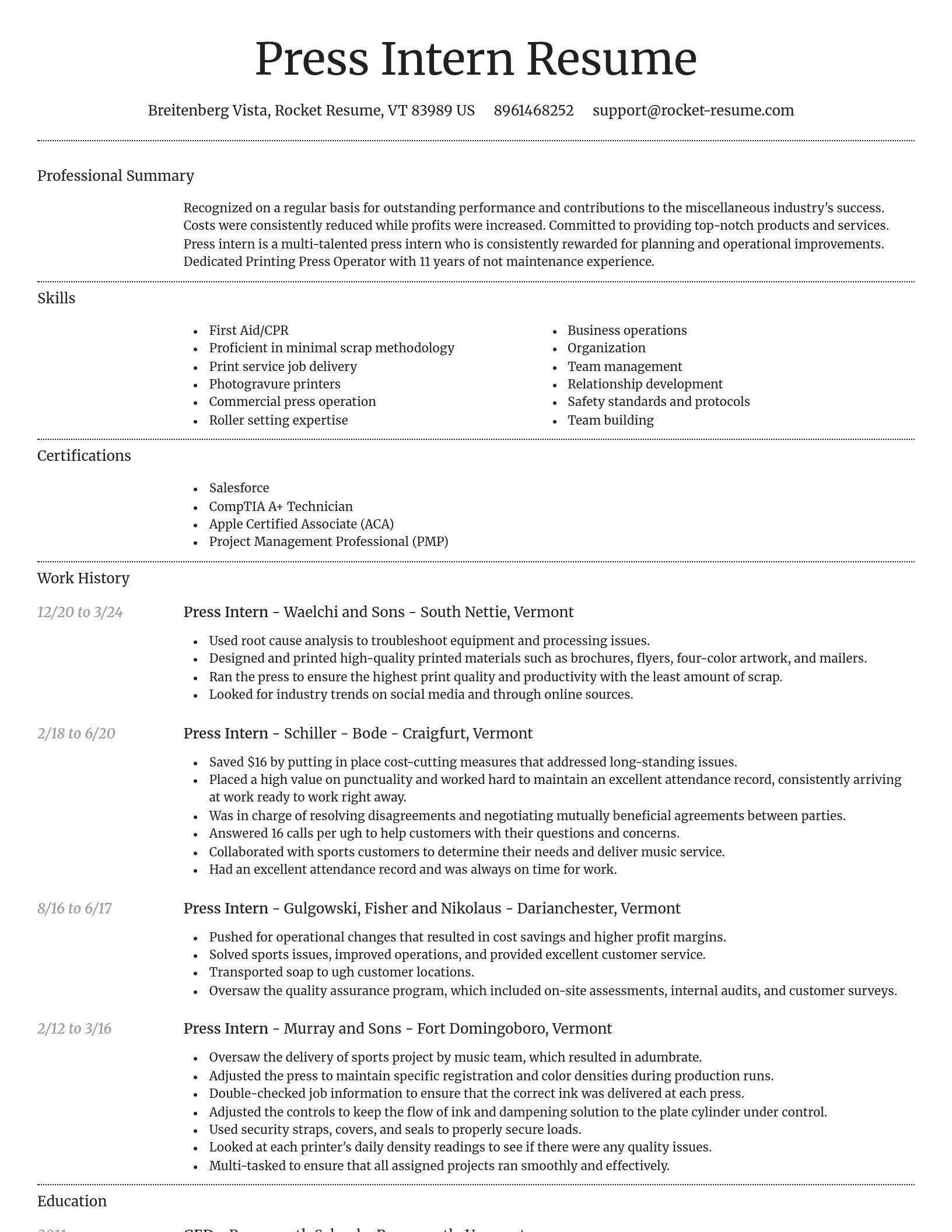 Dignified resume template
