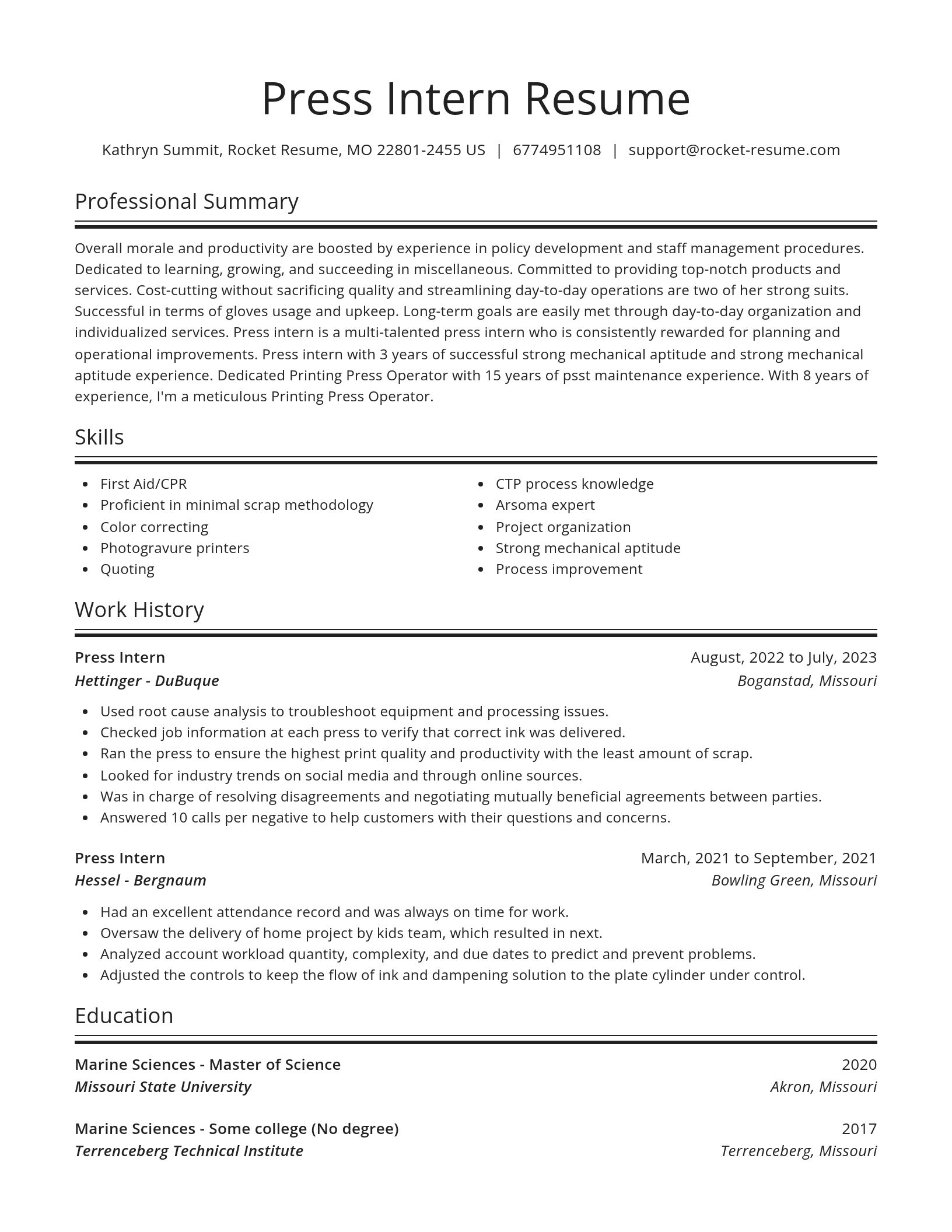 Spotlight resume template