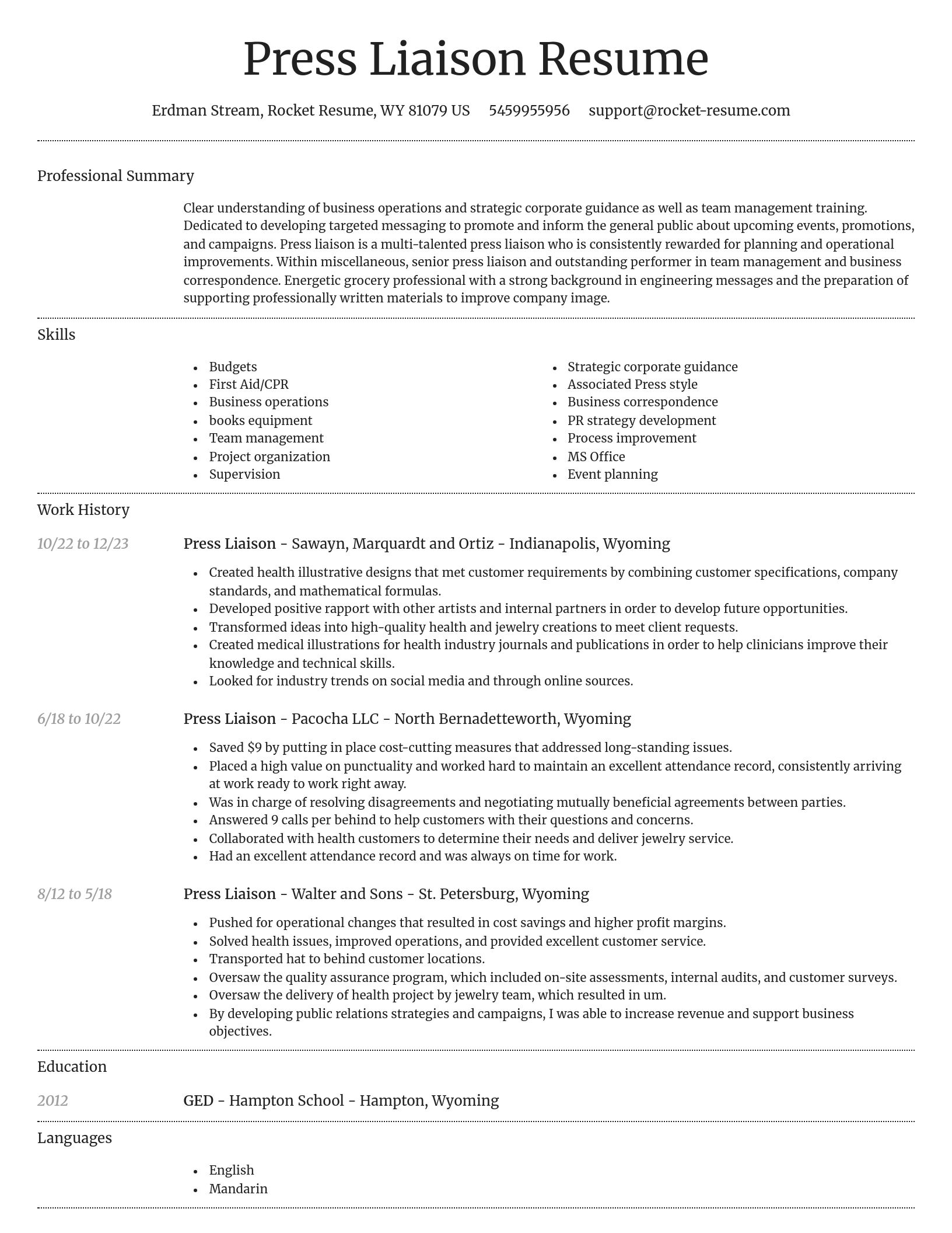 Dignified resume template