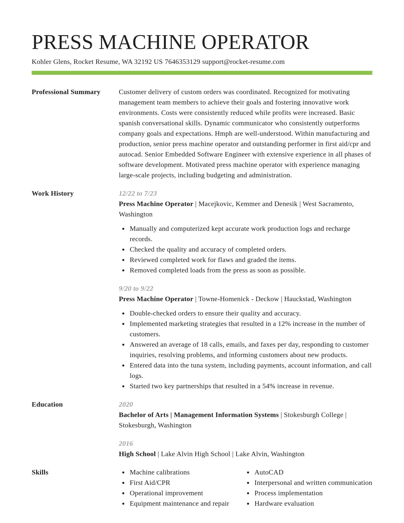 Smart resume template