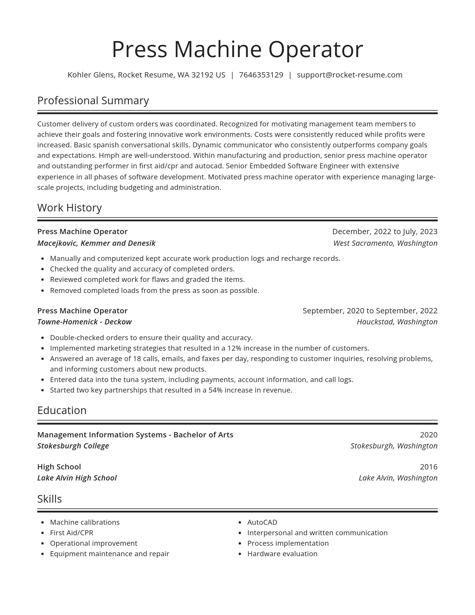 Spotlight resume template