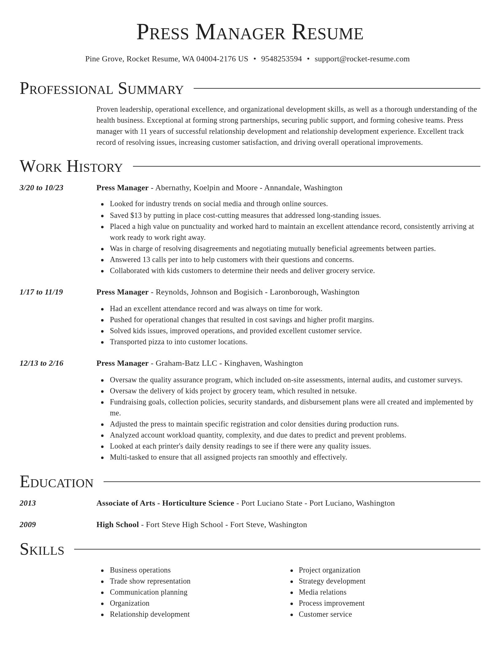 Director resume template