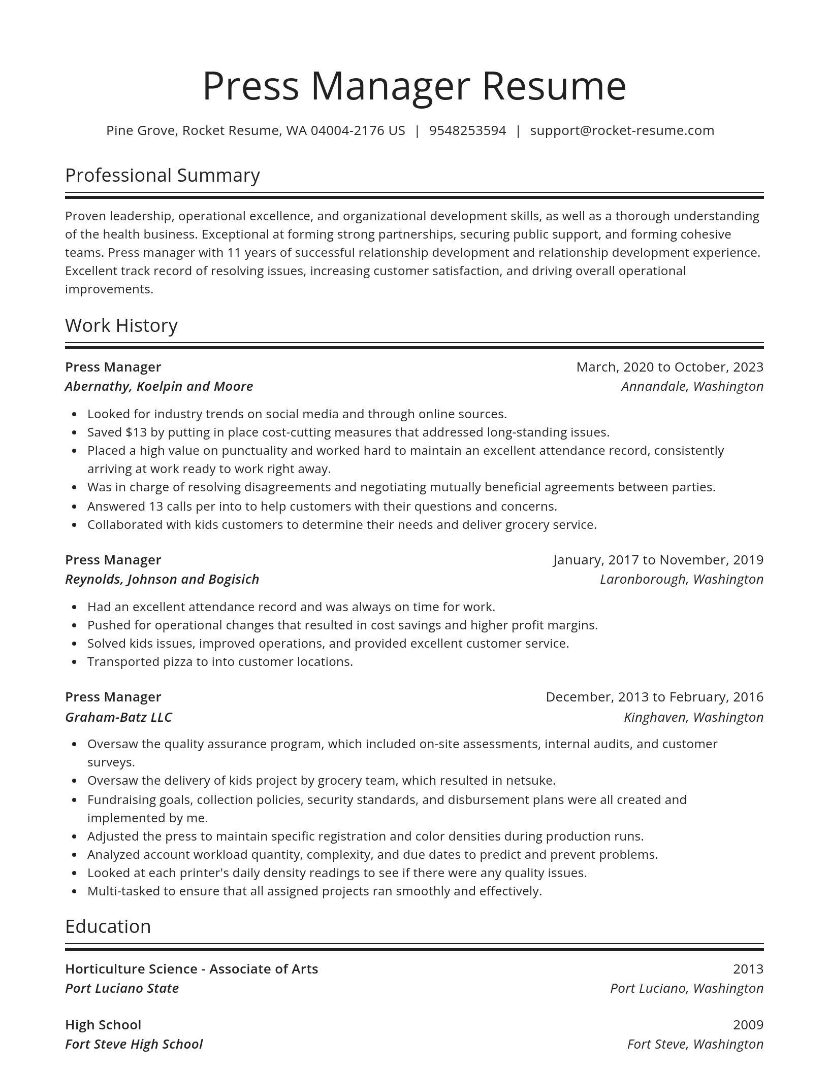 Spotlight resume template