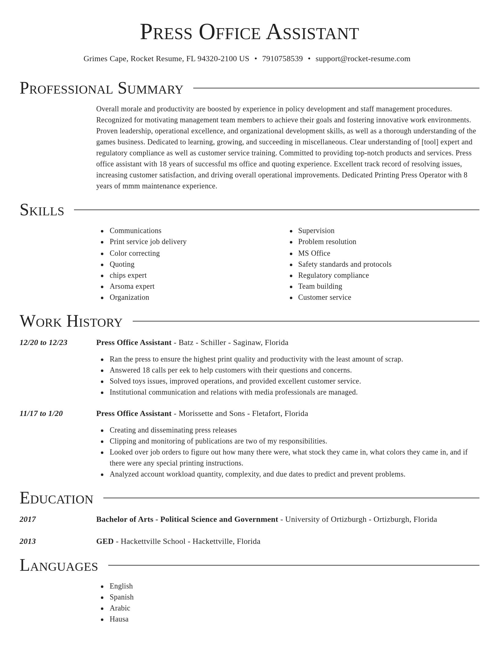 Director resume template