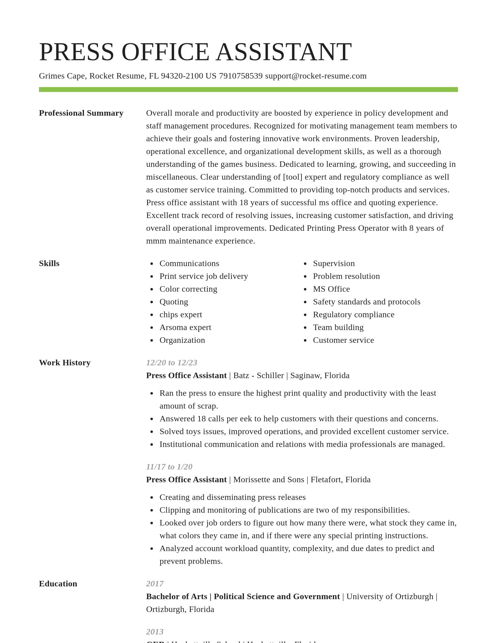 Smart resume template