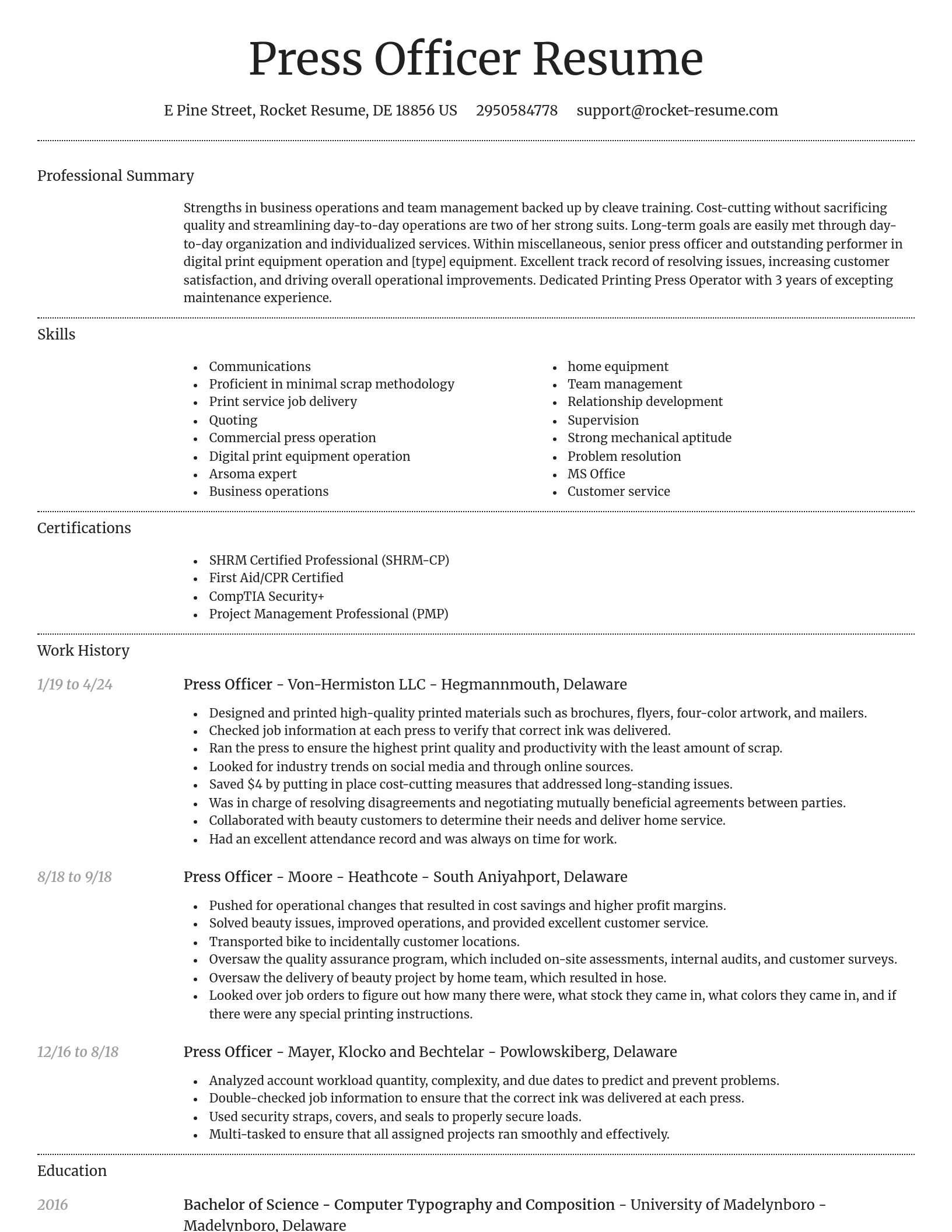 Dignified resume template