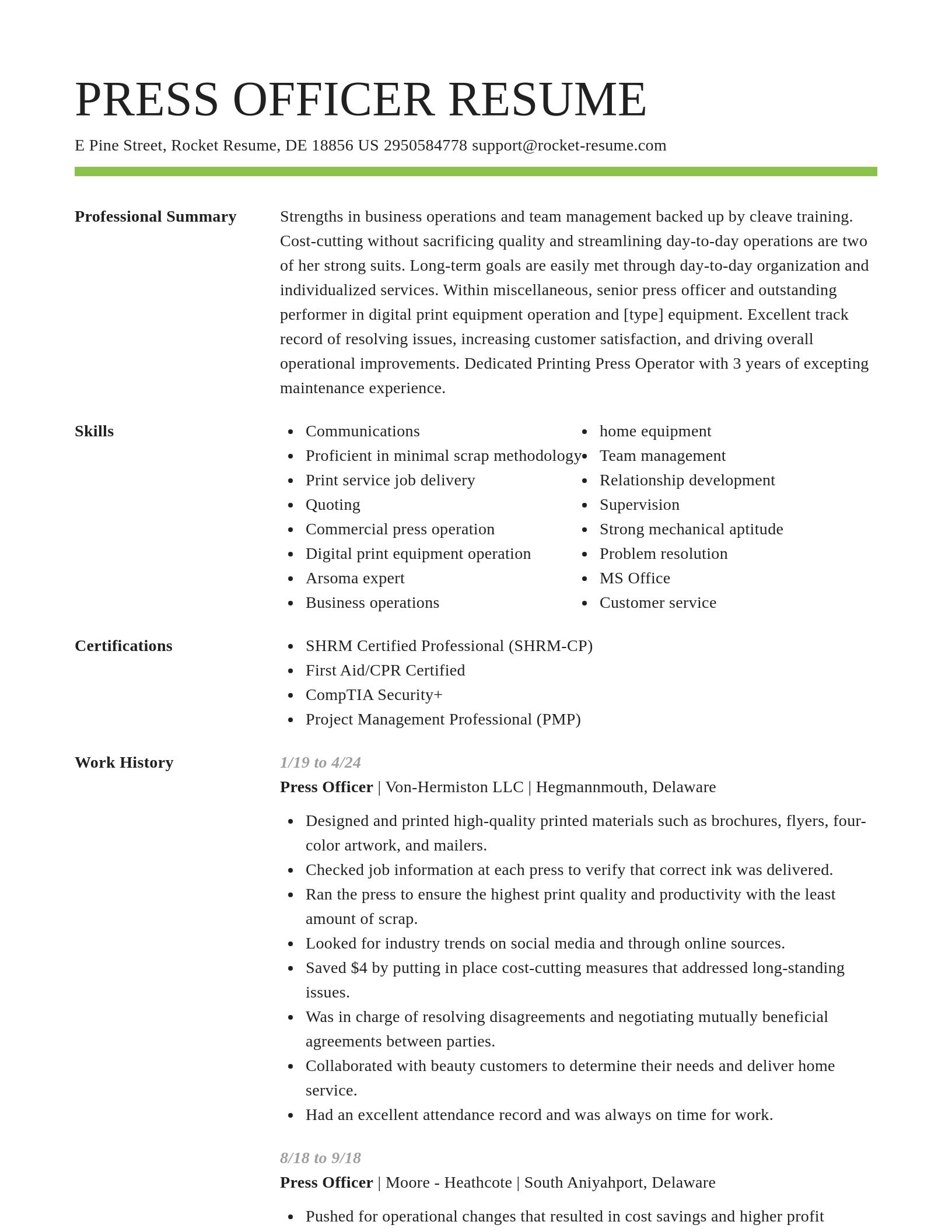 Smart resume template