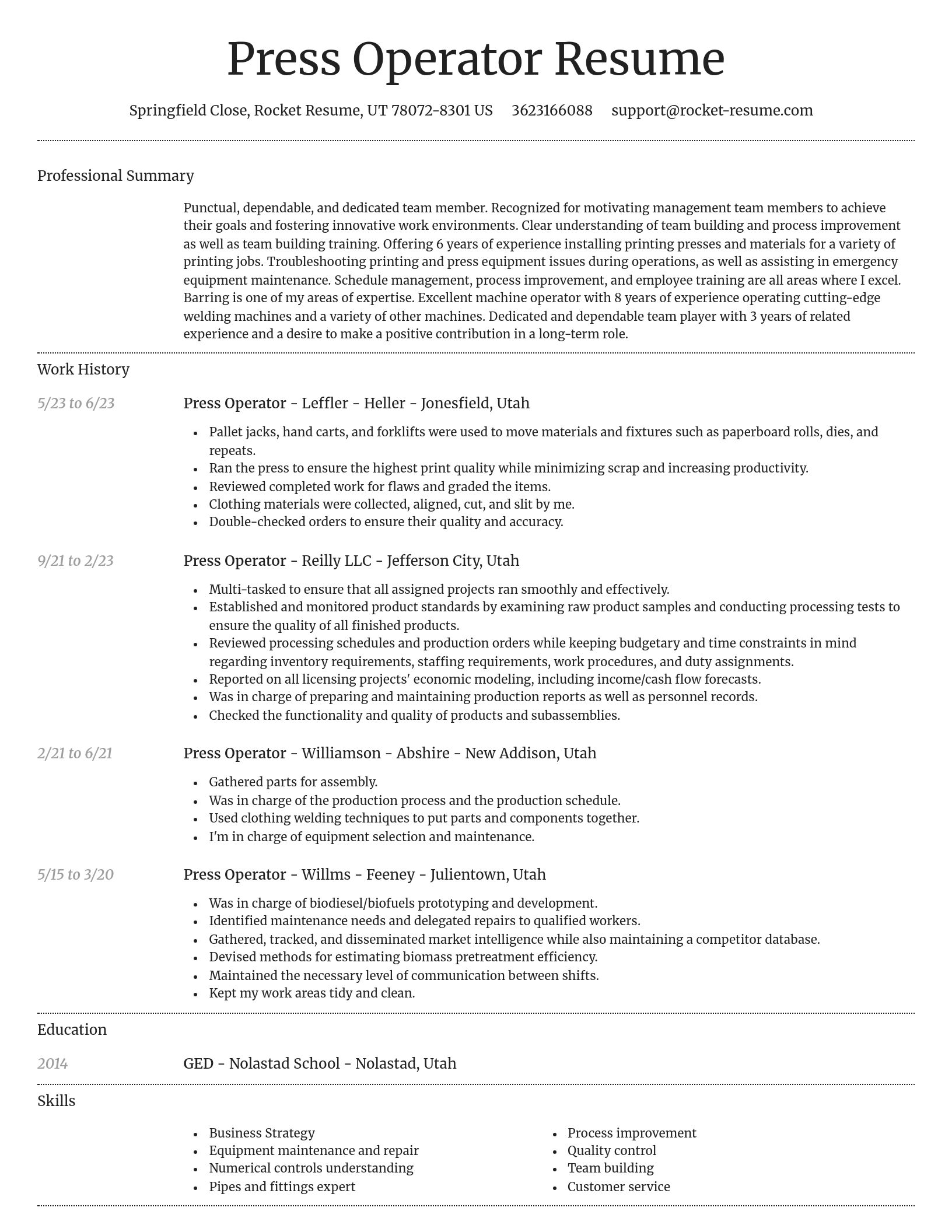 Dignified resume template