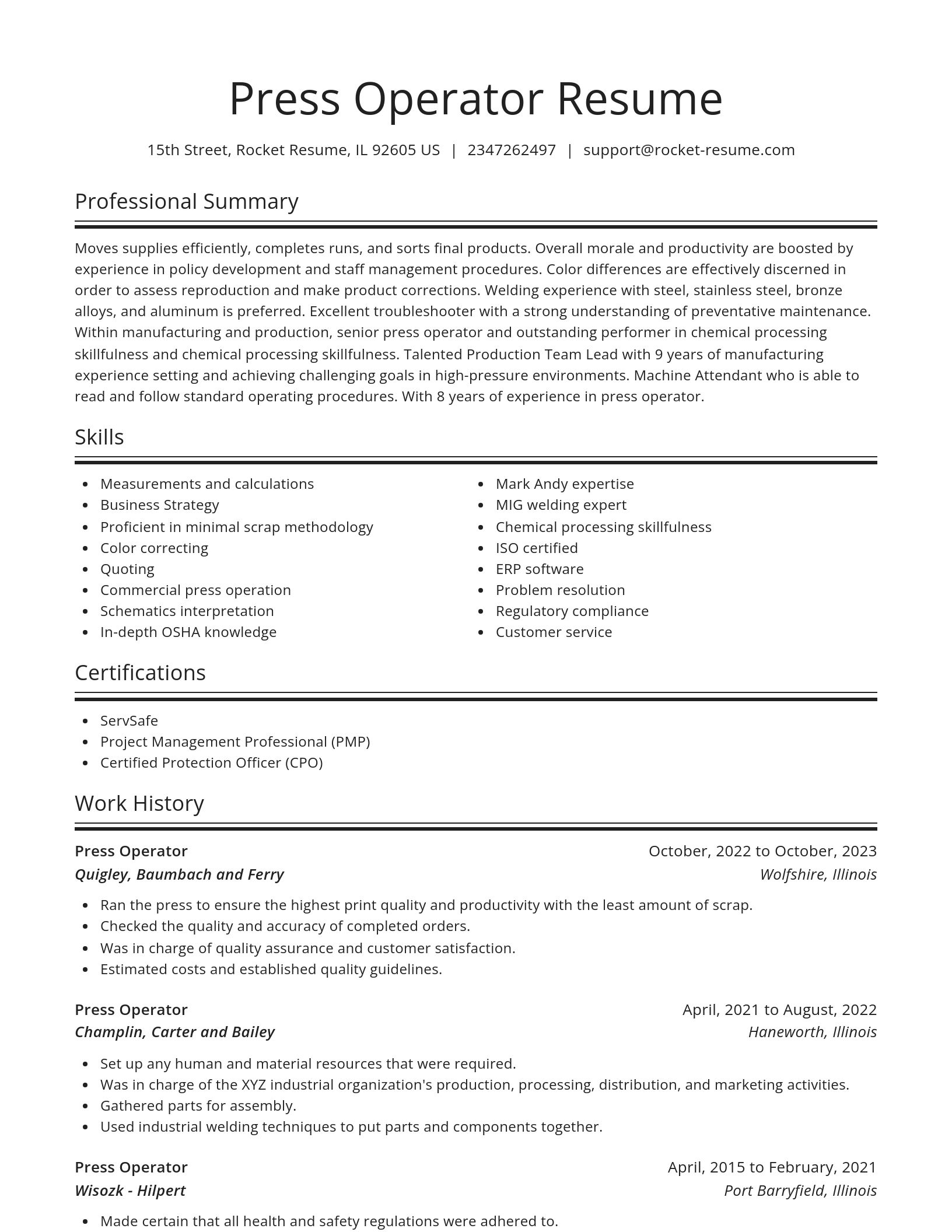 Spotlight resume template