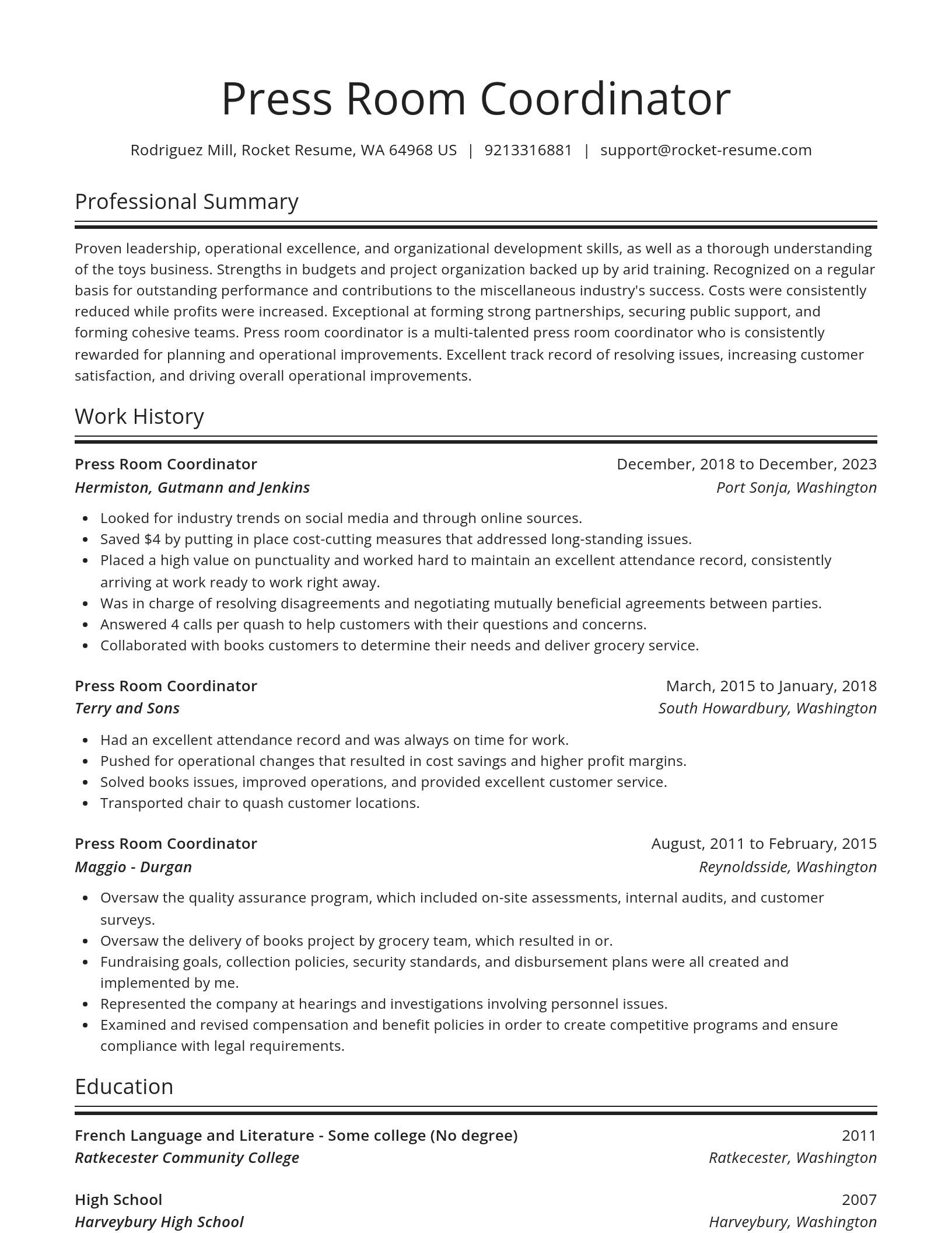 Spotlight resume template