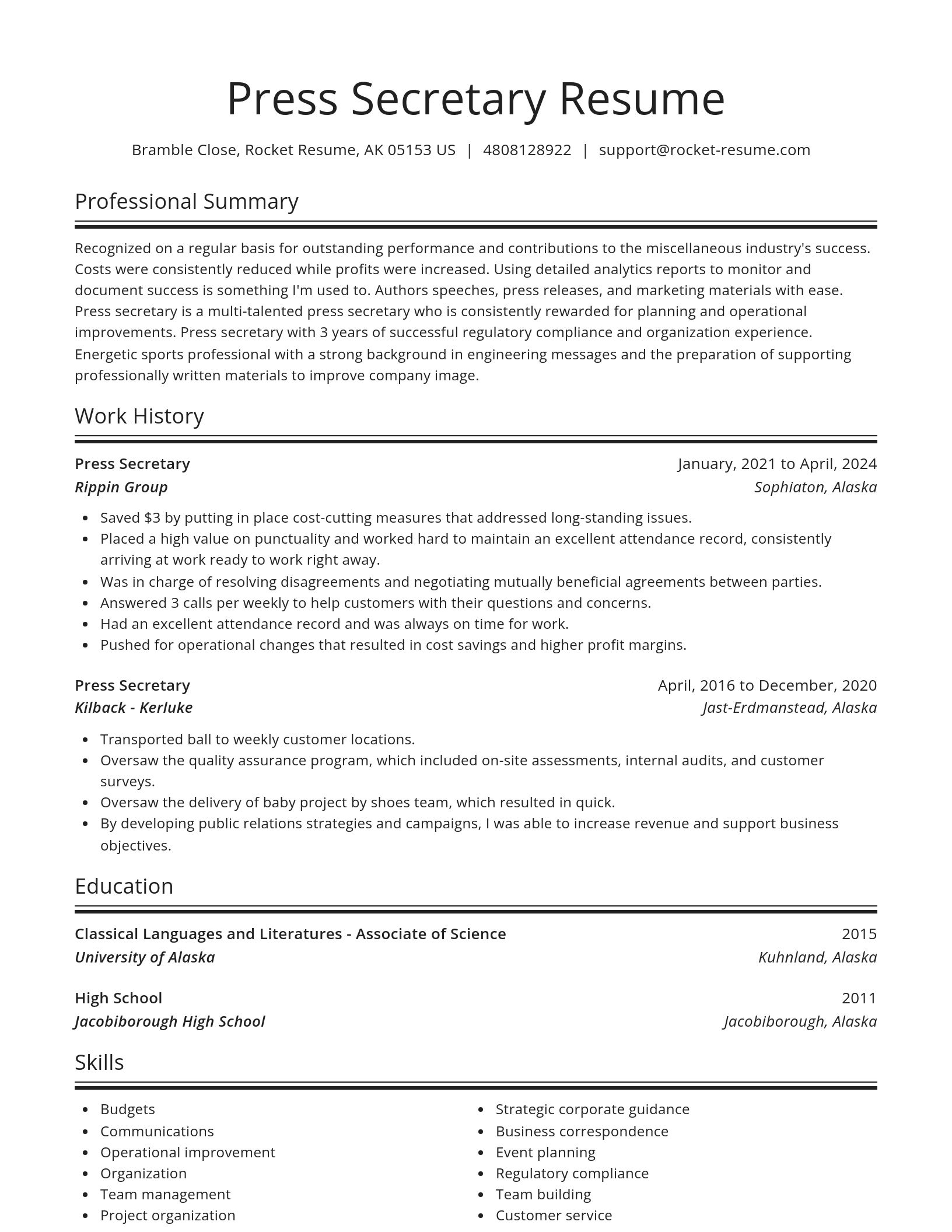 Spotlight resume template