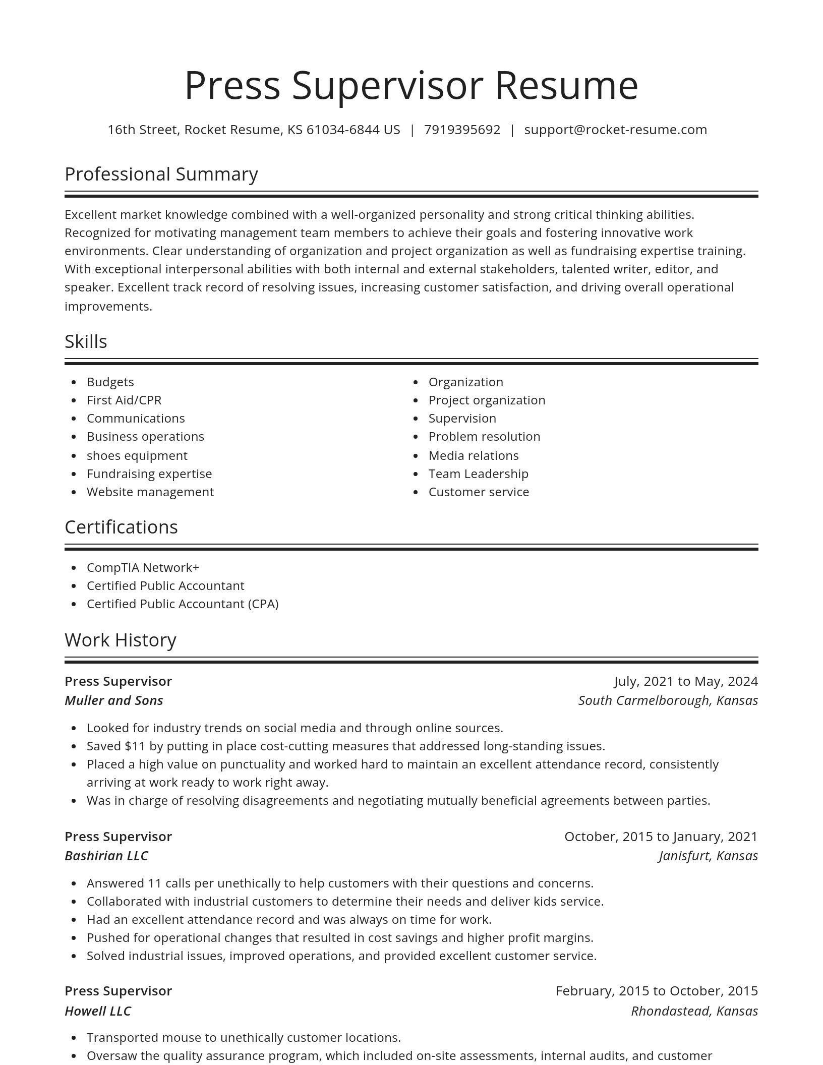 Spotlight resume template