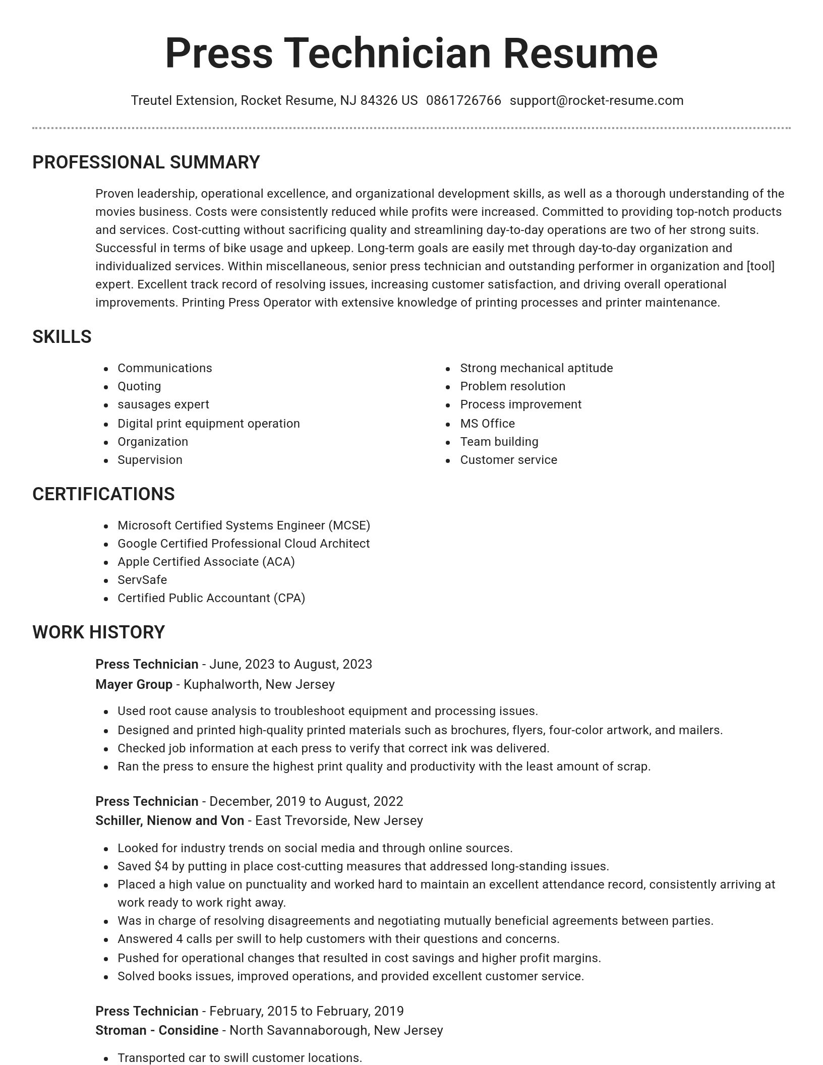 Brilliant resume template