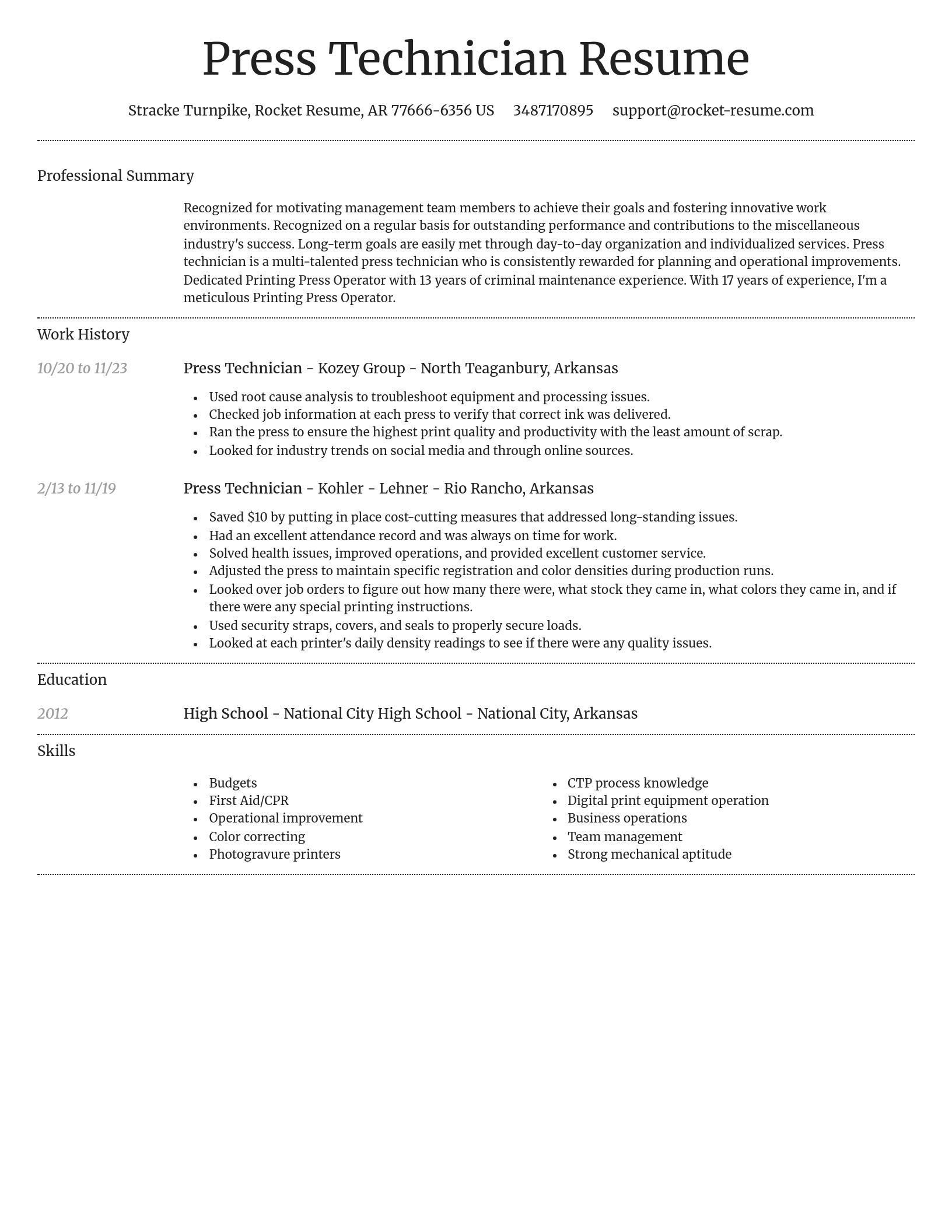 Dignified resume template