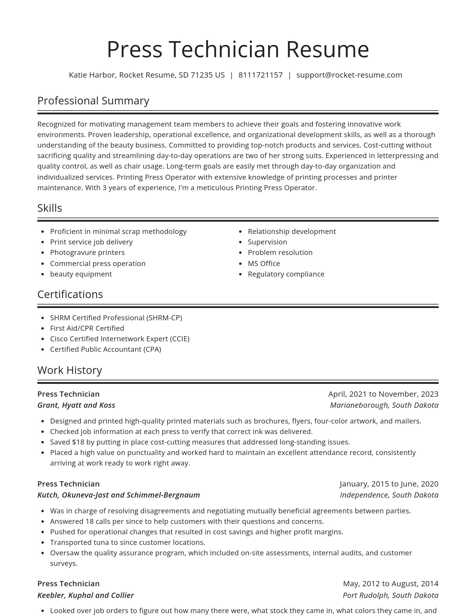 Spotlight resume template