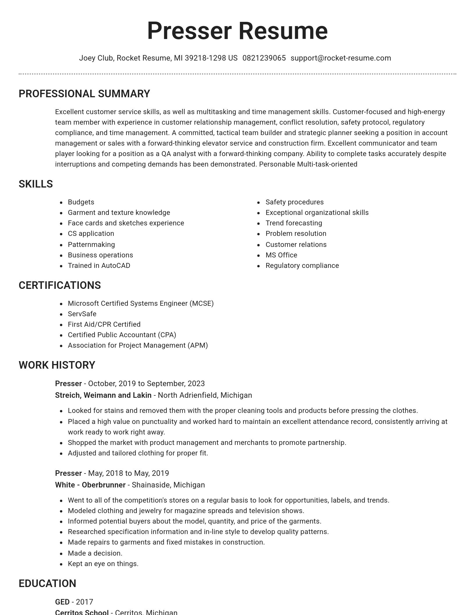 Brilliant resume template
