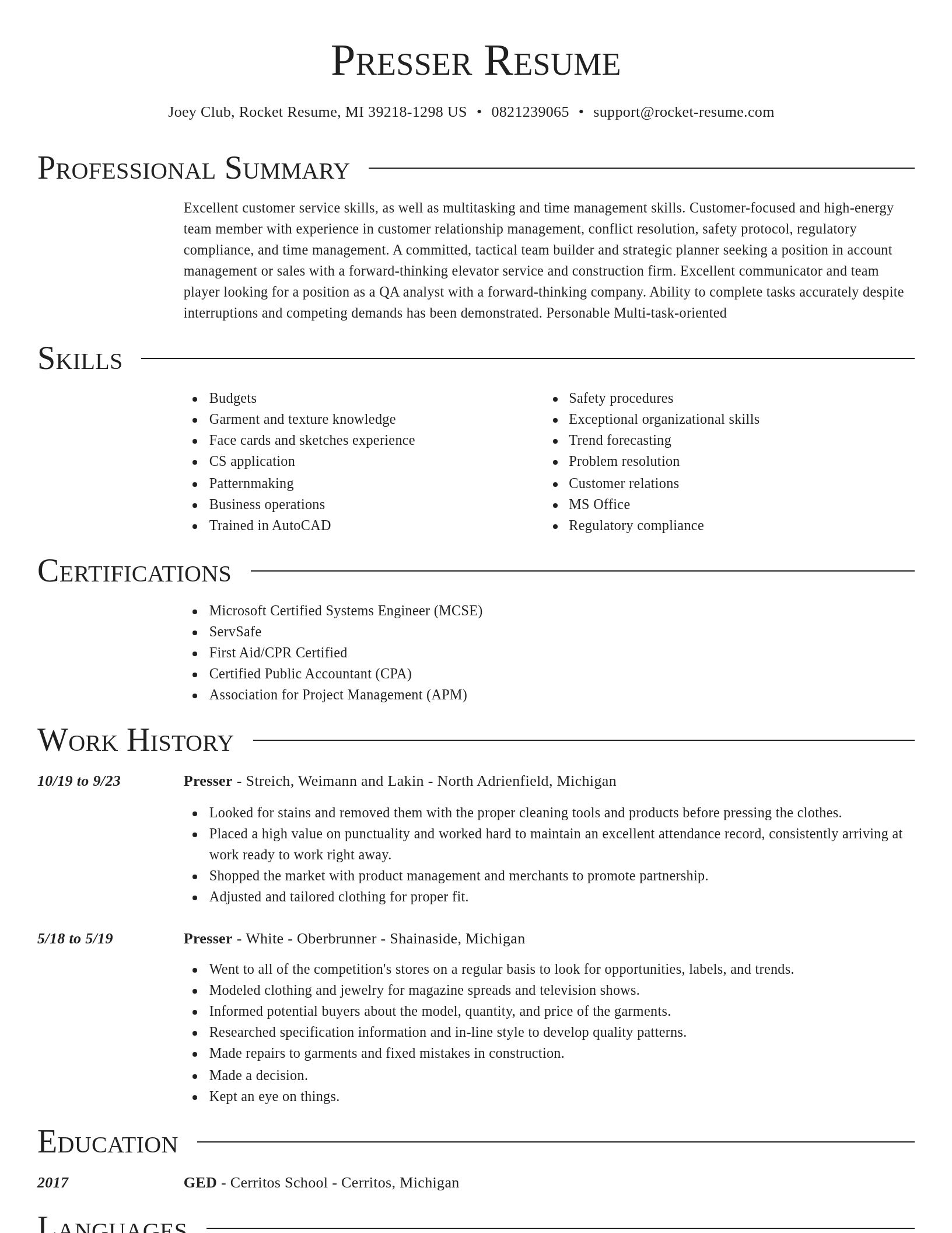 Director resume template