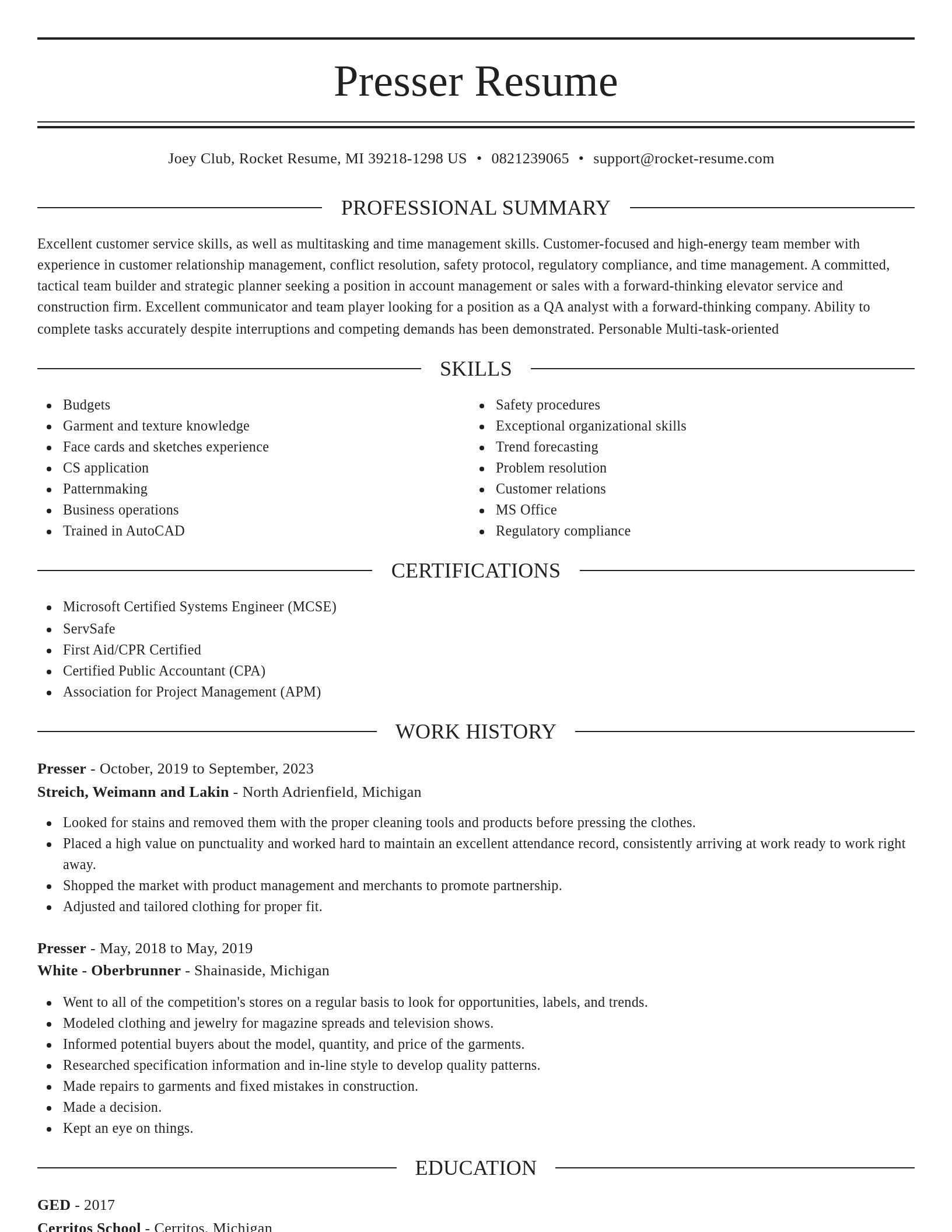 Elegant resume template