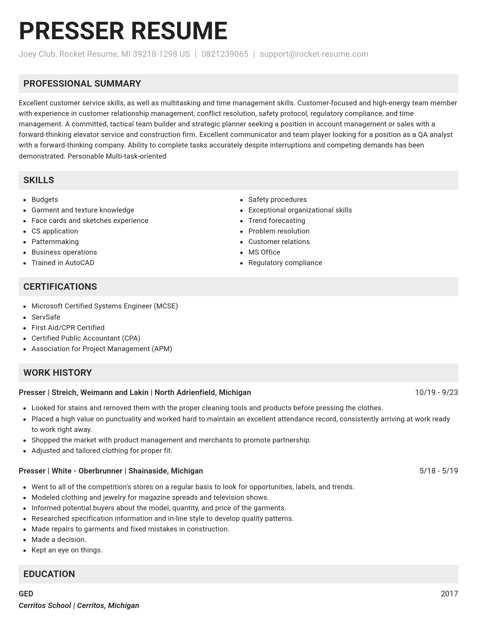 Genius resume template
