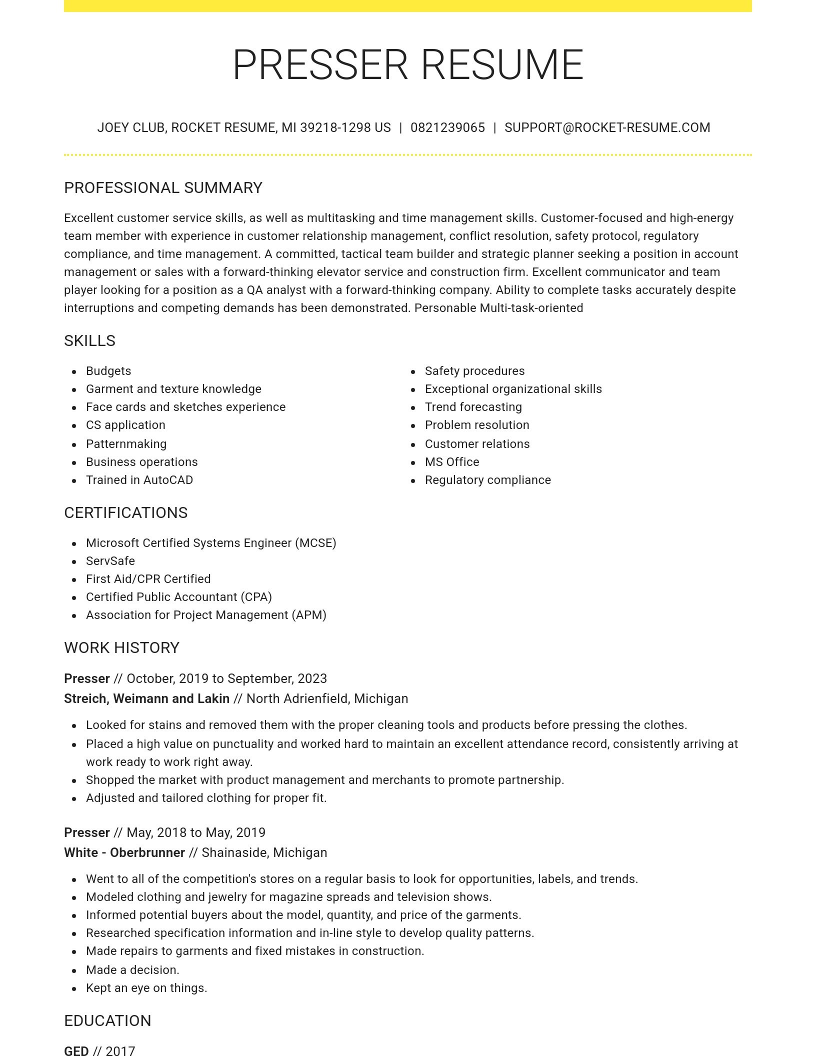 Grand resume template