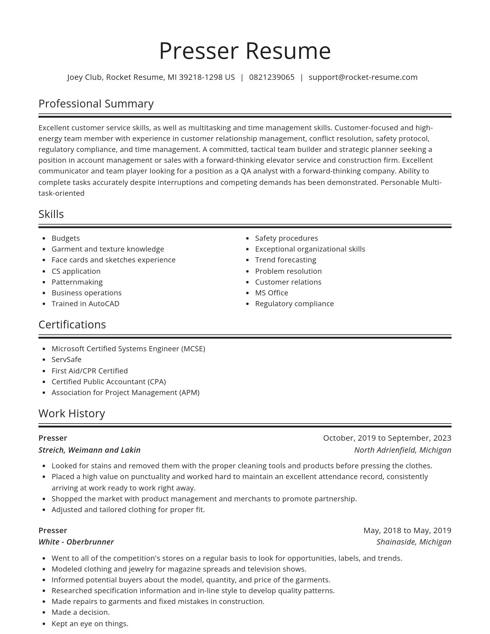 Spotlight resume template